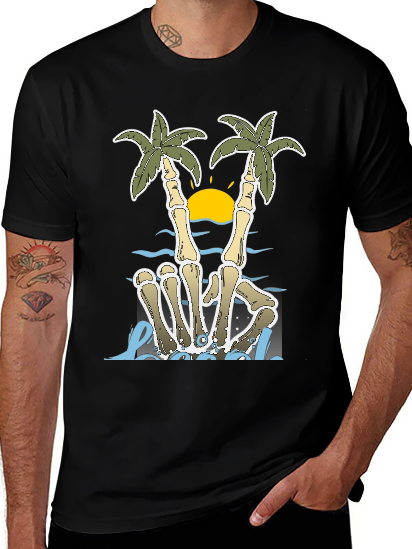 Variant 26 of Skeleton Palm Tree T-Shirt