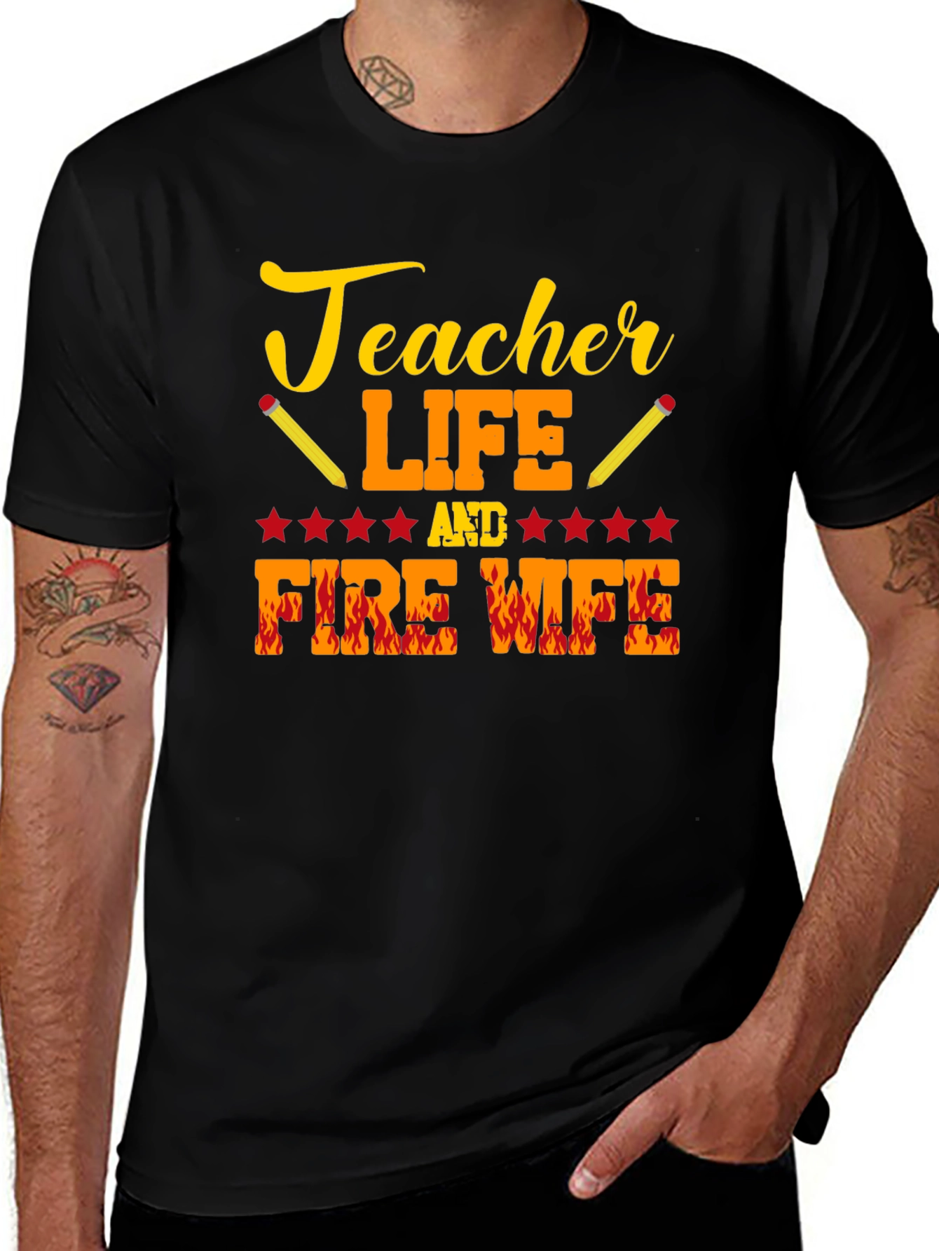 Teacher Life Fire Wife Graphic T-Shirt