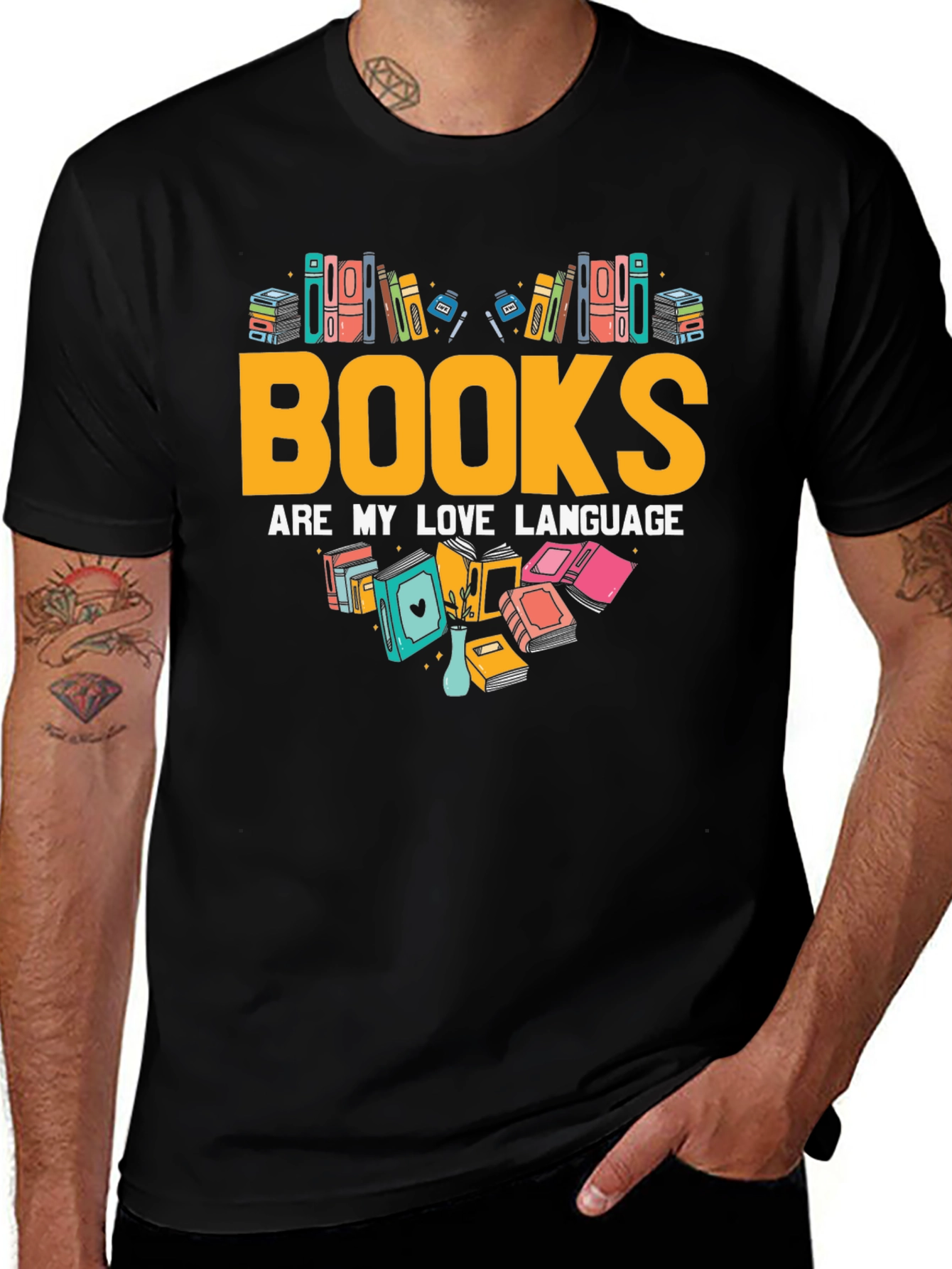 Black Book Lover T-Shirt - Books Are My Love Language main image