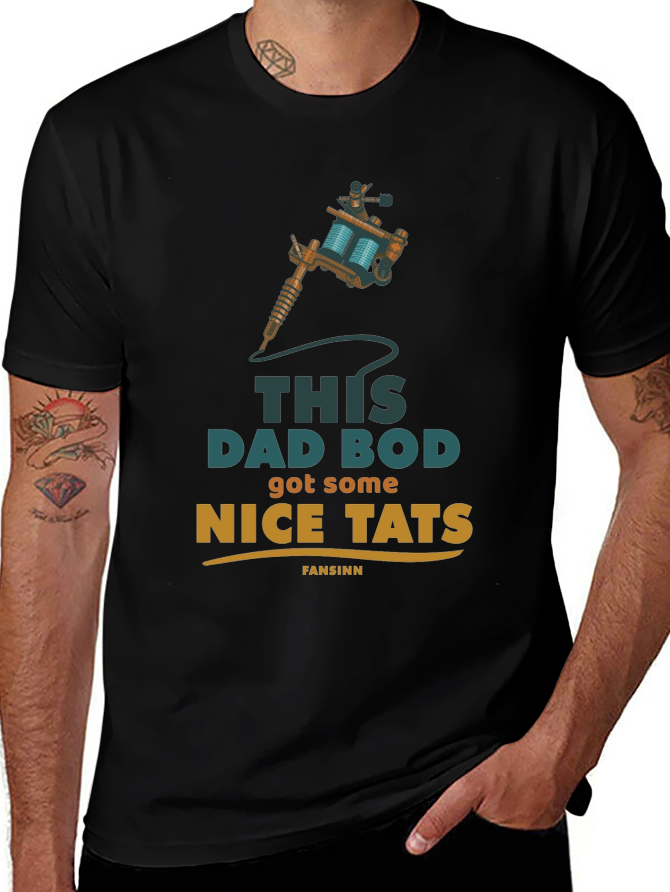 This Dad Bod Nice Tats T-Shirt Tattoo Machine Graphic Tee