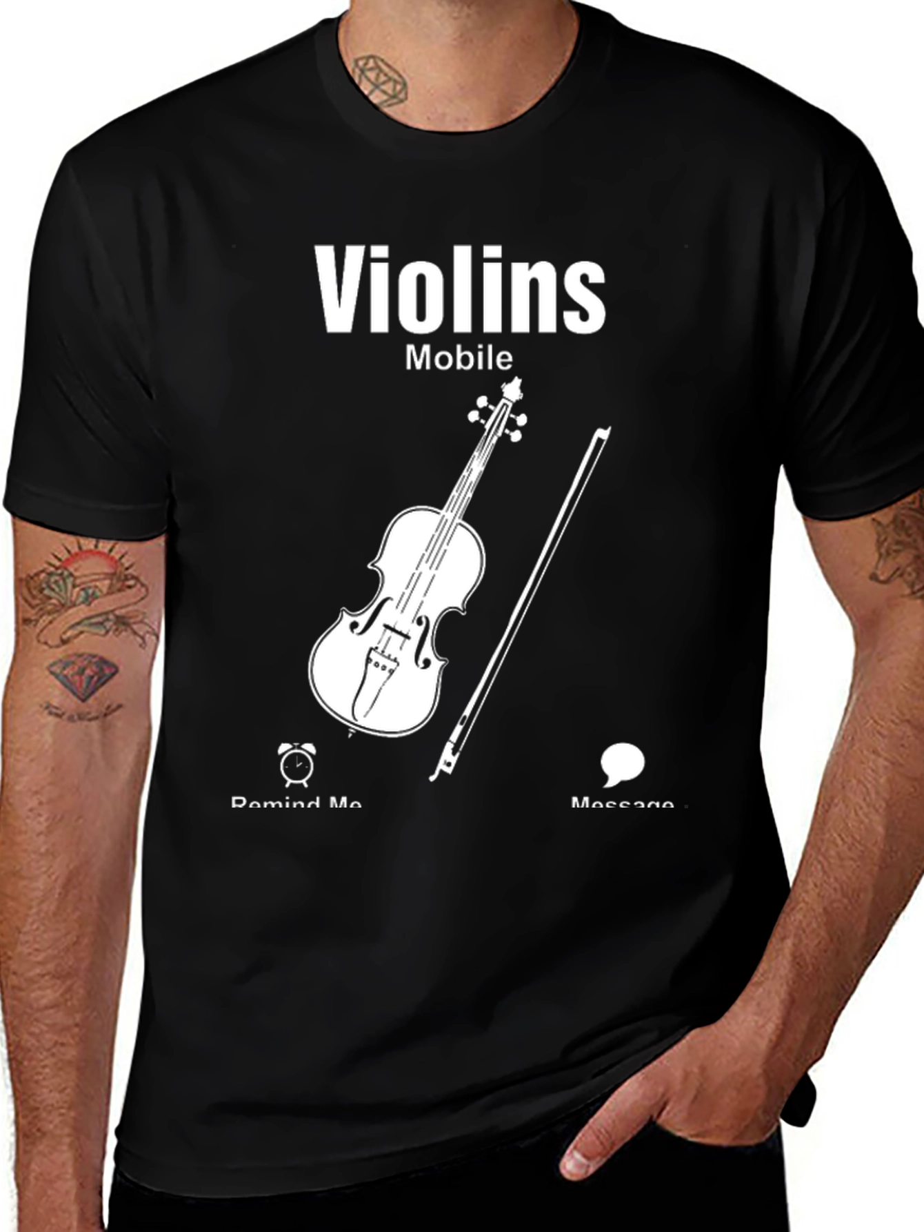 Violins Mobile T-Shirt - Music Lover Tee