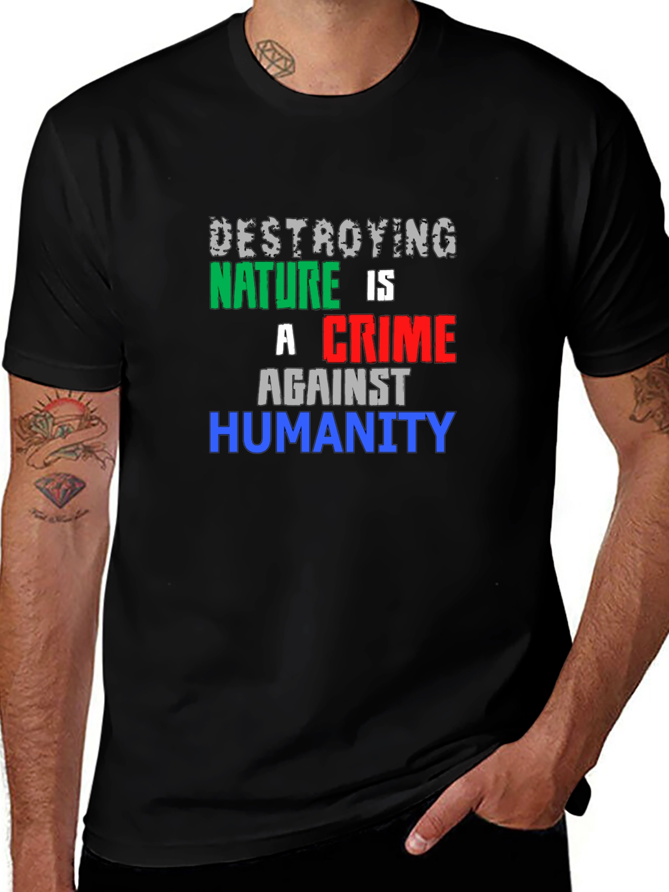 Variant 21 of Destroying Nature T-Shirt - Crime Against Humanity