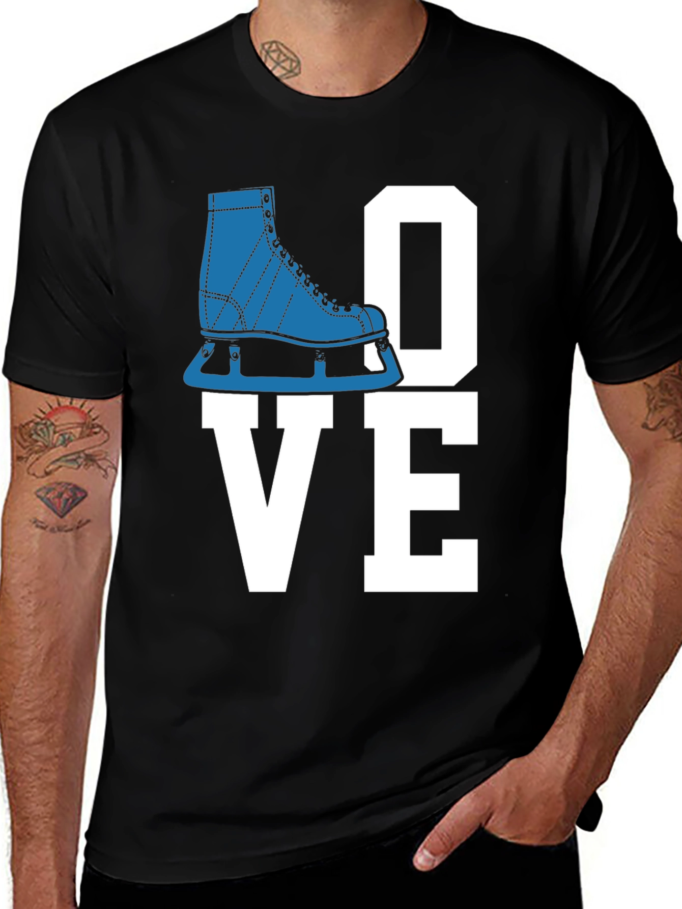 Variant 5 of Skate Love Graphic Tee - Ice Skating T-Shirt