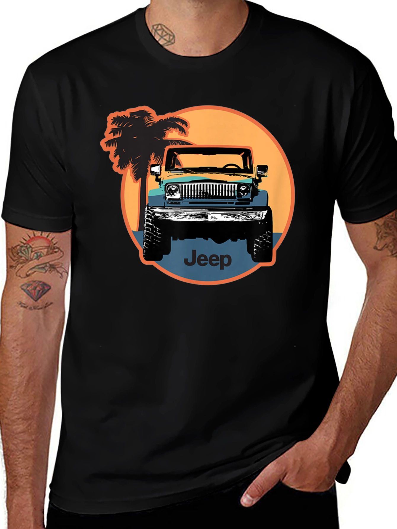 Retro Jeep T-Shirt - Black