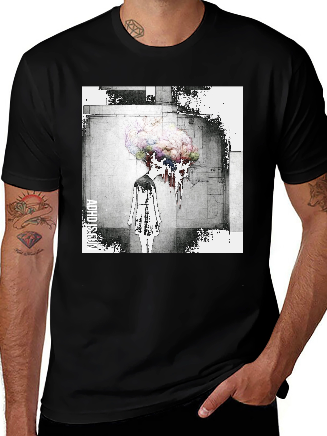 Variant 9 of Abstract Brain T-Shirt - Artistic Graphic Tee