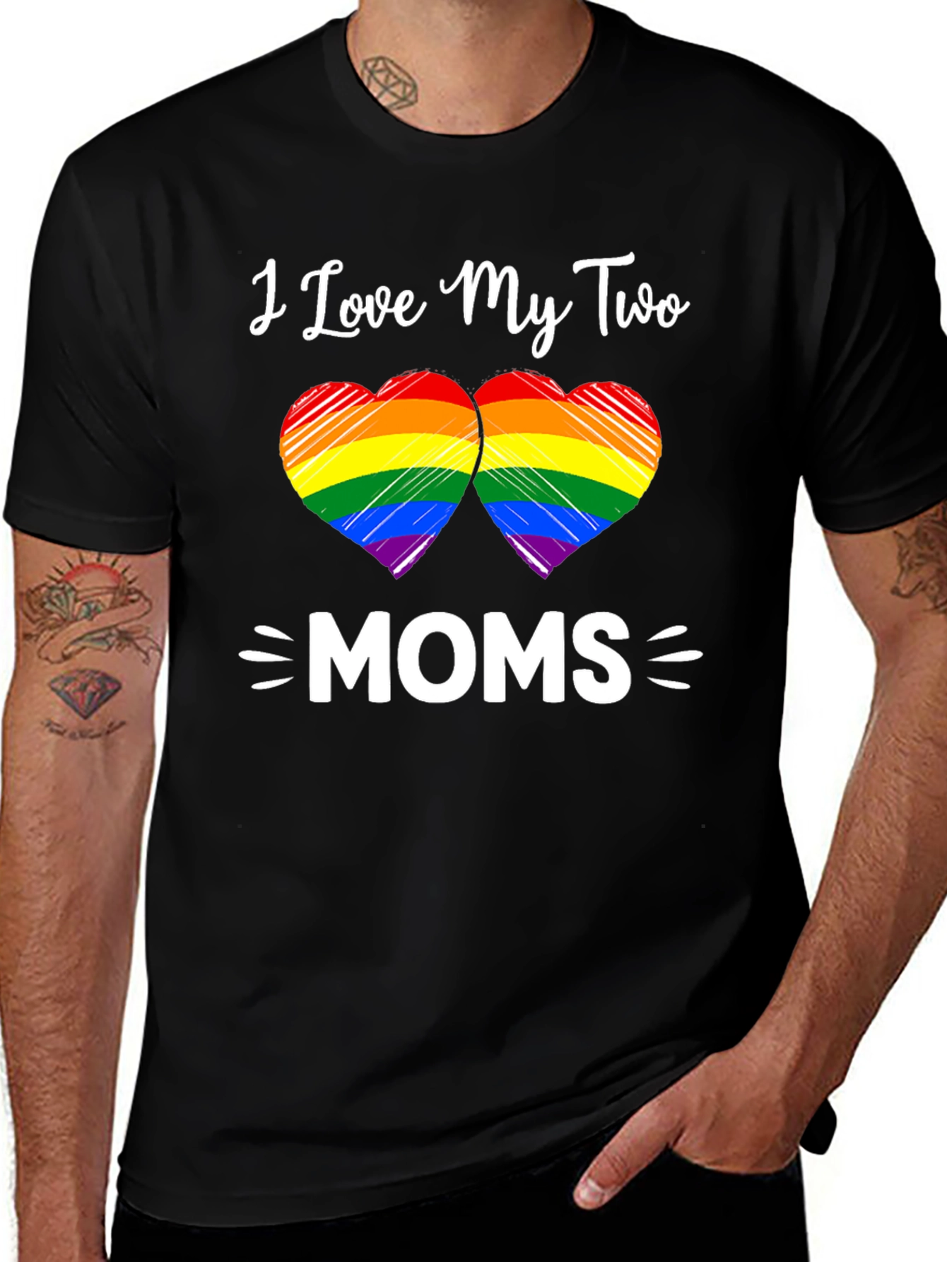 I Love My Two Moms T-Shirt LGBTQ+ Pride