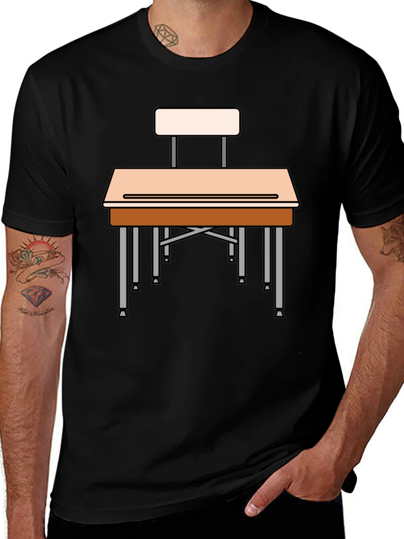 Variant 28 of Novelty School Desk Graphic T-Shirt