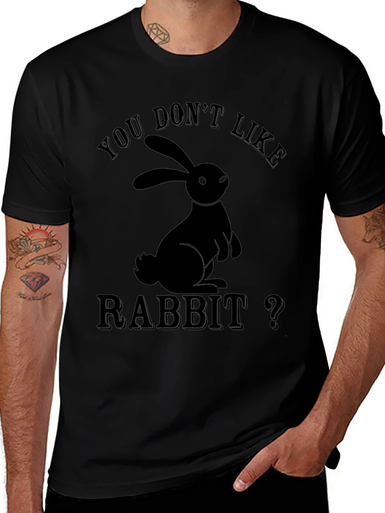Black You Don't Like Rabbit? Graphic T-Shirt main image