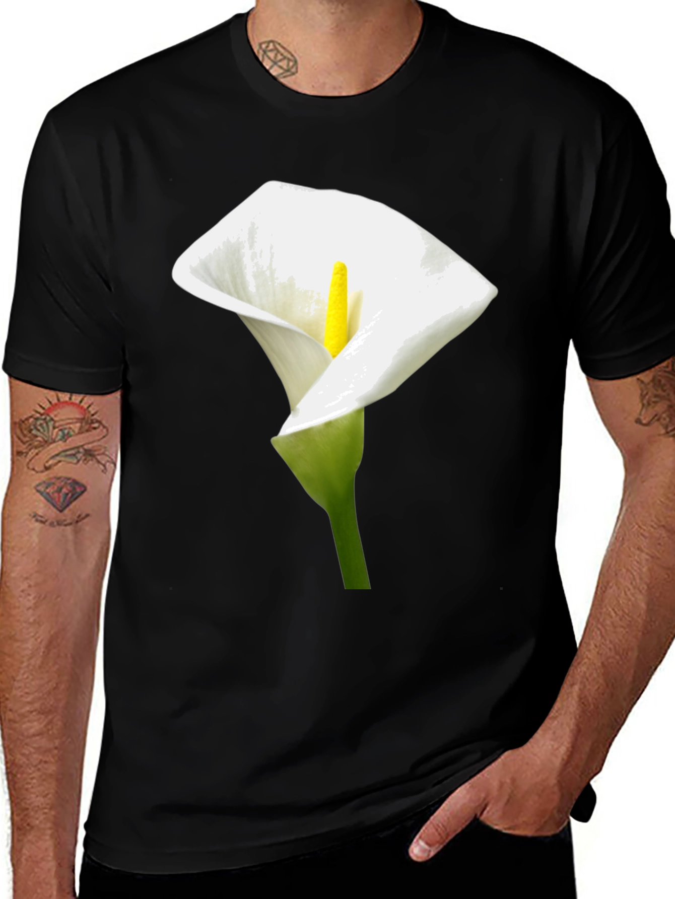 Variant 27 of Calla Lily Graphic Tee - Elegant Floral Design