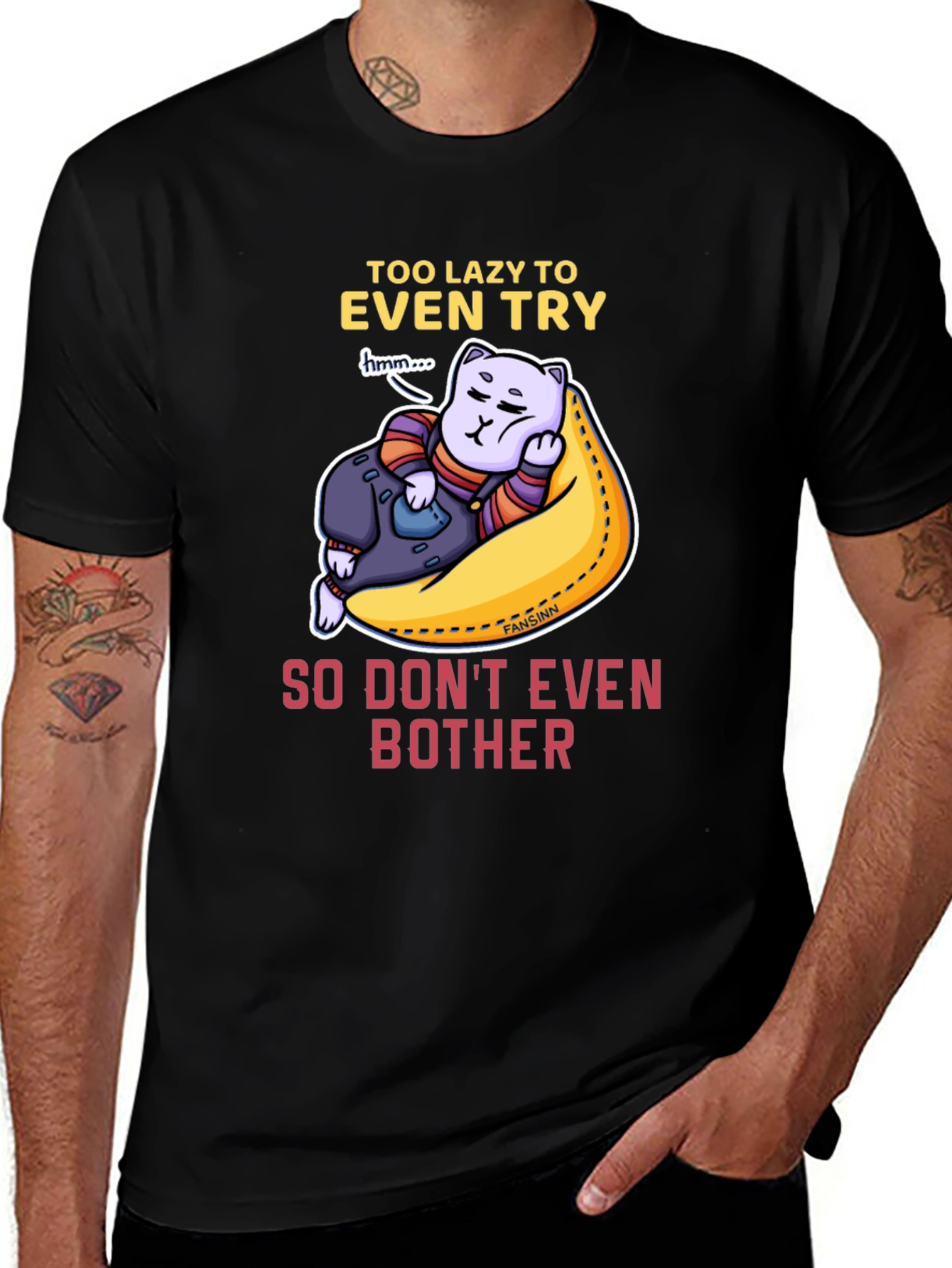 Variant 7 of Lazy Cat T-Shirt - Funny Graphic Tee