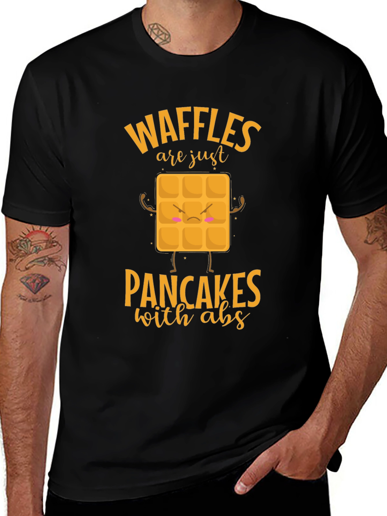 Variant 19 of Waffles with Abs Graphic T-Shirt