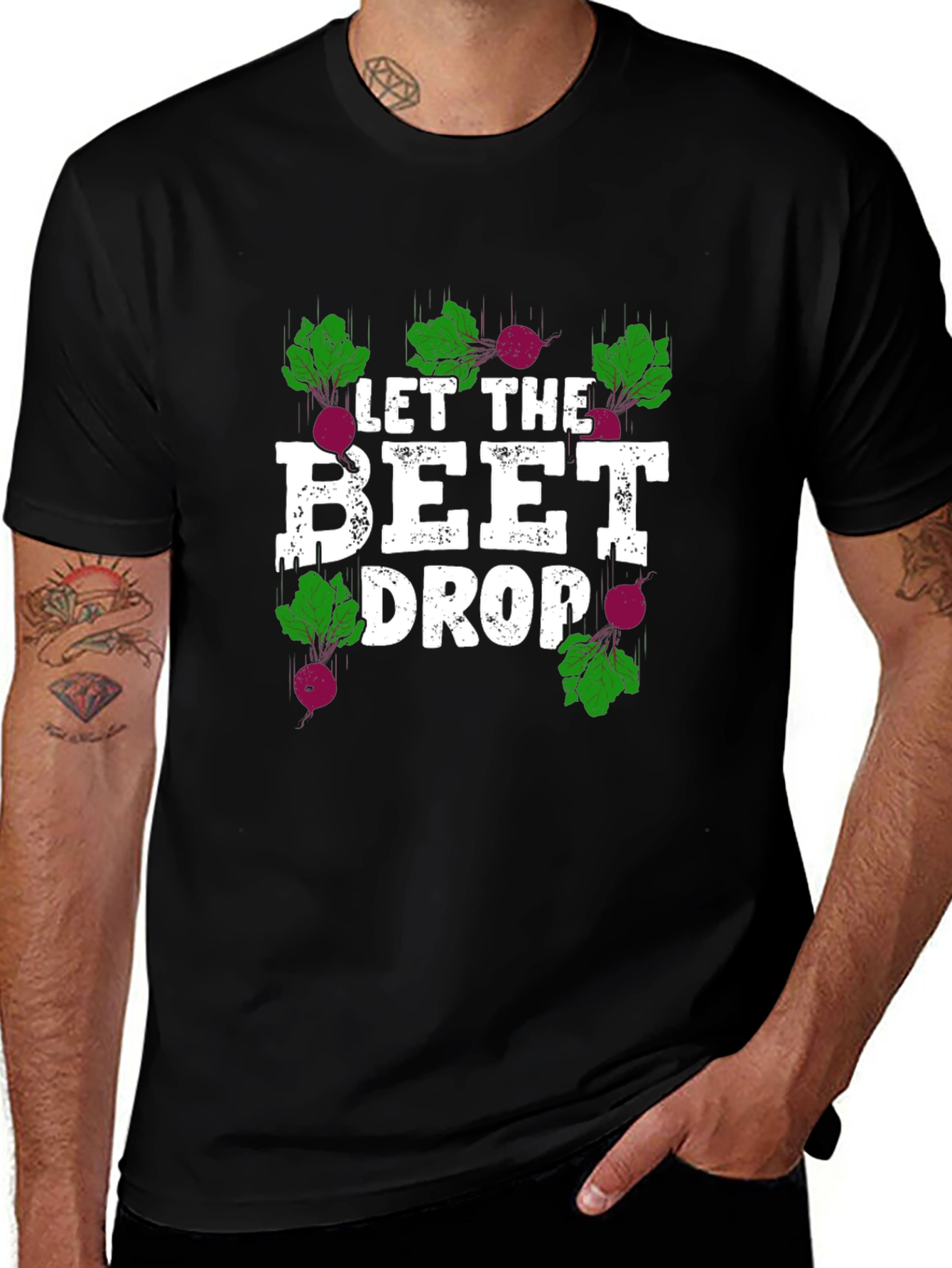 Variant 5 of Let the Beet Drop Graphic Tee - Trendy T-Shirt