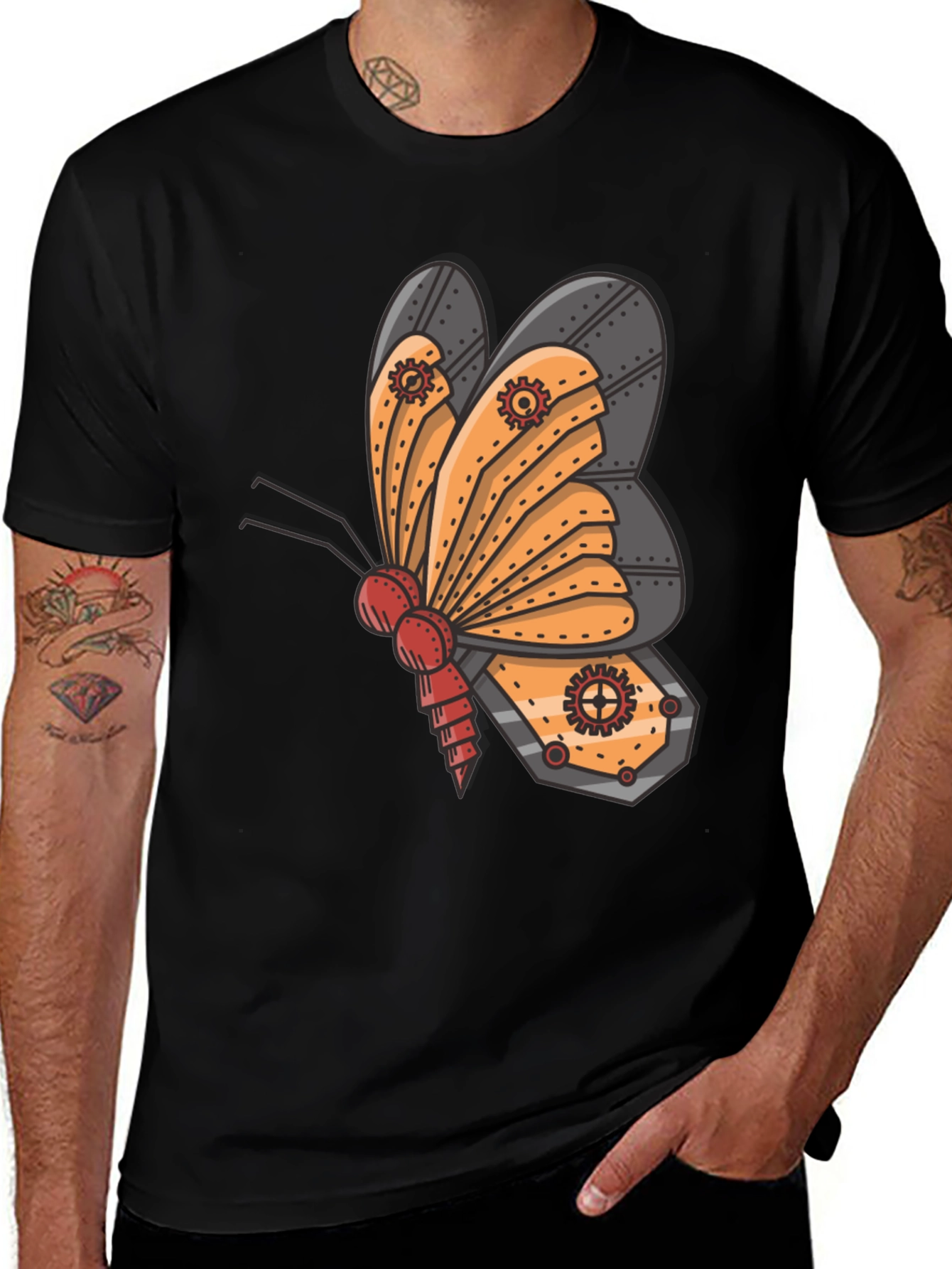 Variant 2 of Steampunk Butterfly Graphic T-Shirt