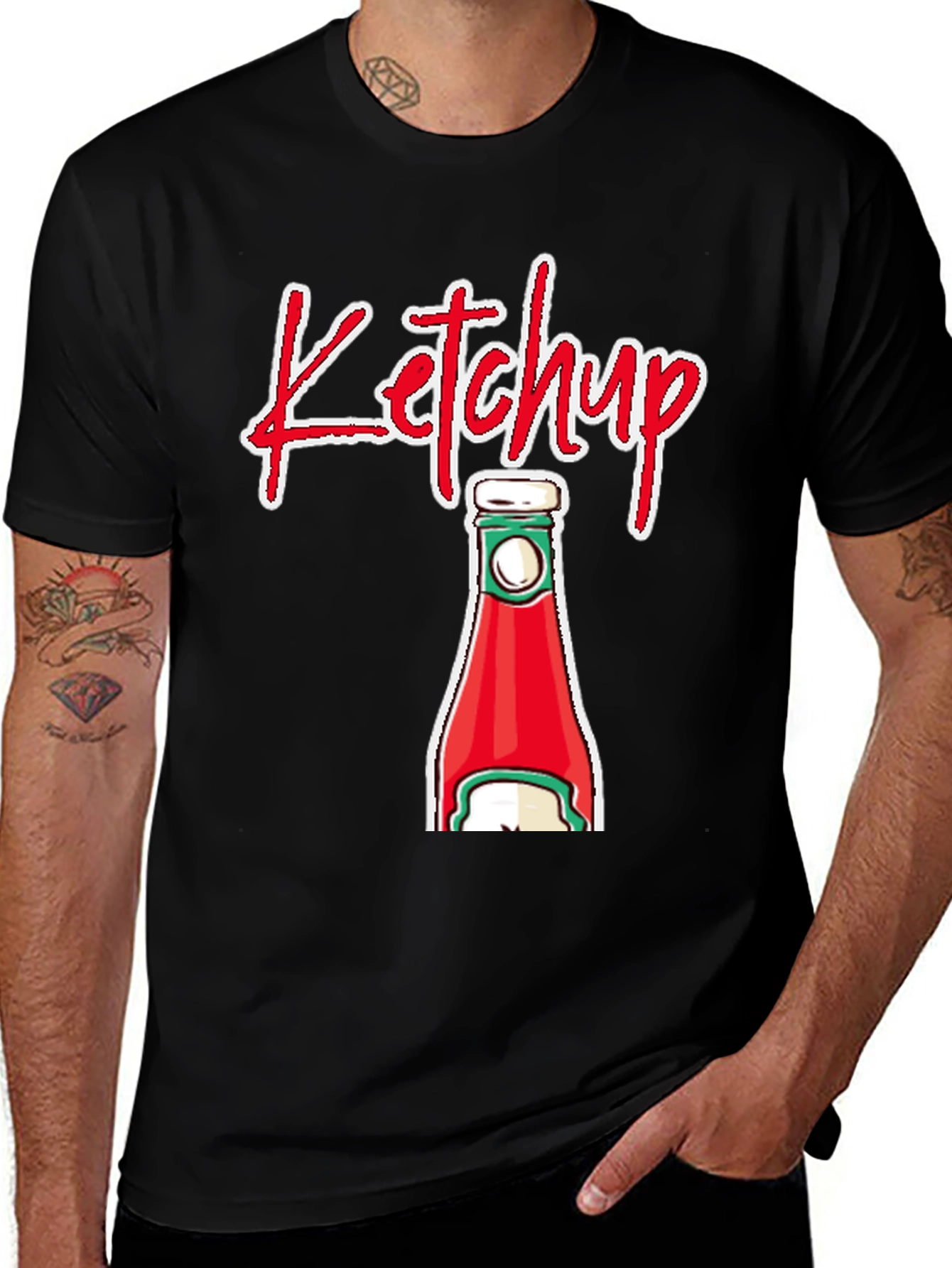 Variant 19 of Ketchup Bottle Graphic T-Shirt - Novelty Food Tee