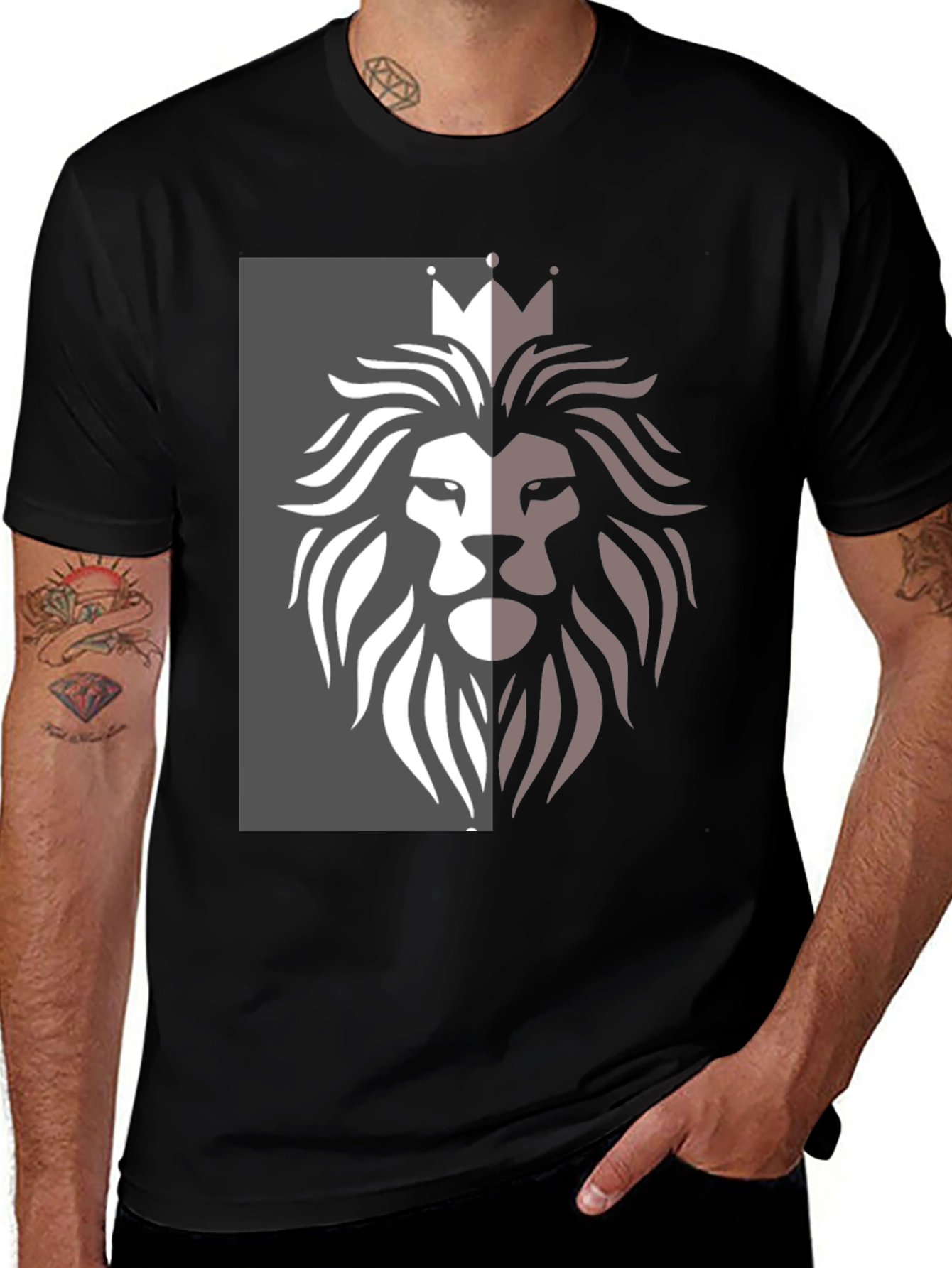 Variant 21 of Lion King Graphic Tee - Black Cotton T-Shirt