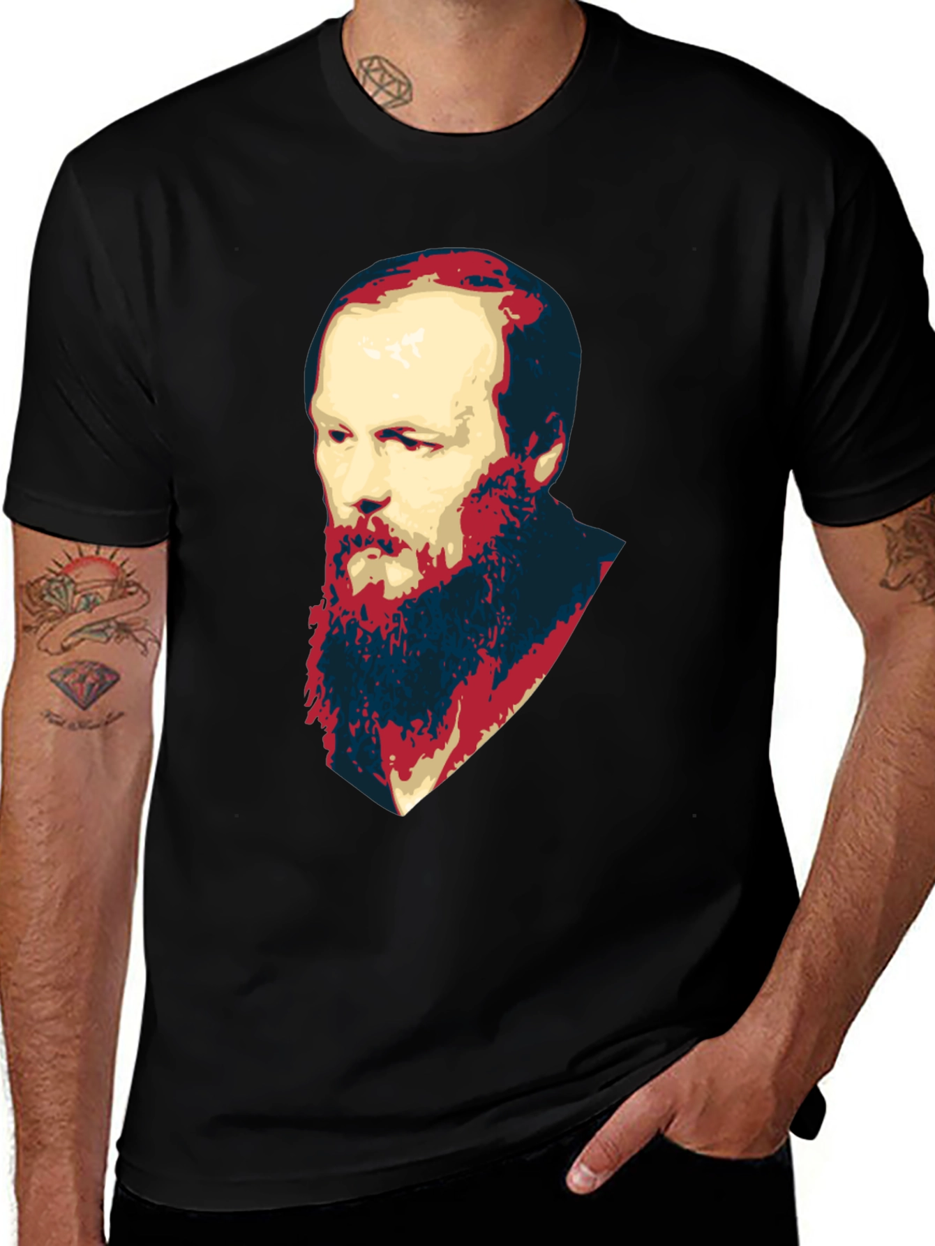 Variant 29 of Dostoevsky Portrait Black T-Shirt