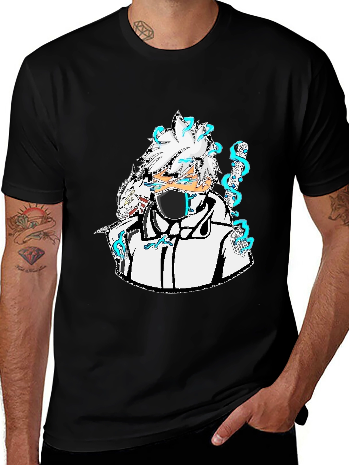 Variant 23 of Anime-Inspired Graphic Black T-Shirt