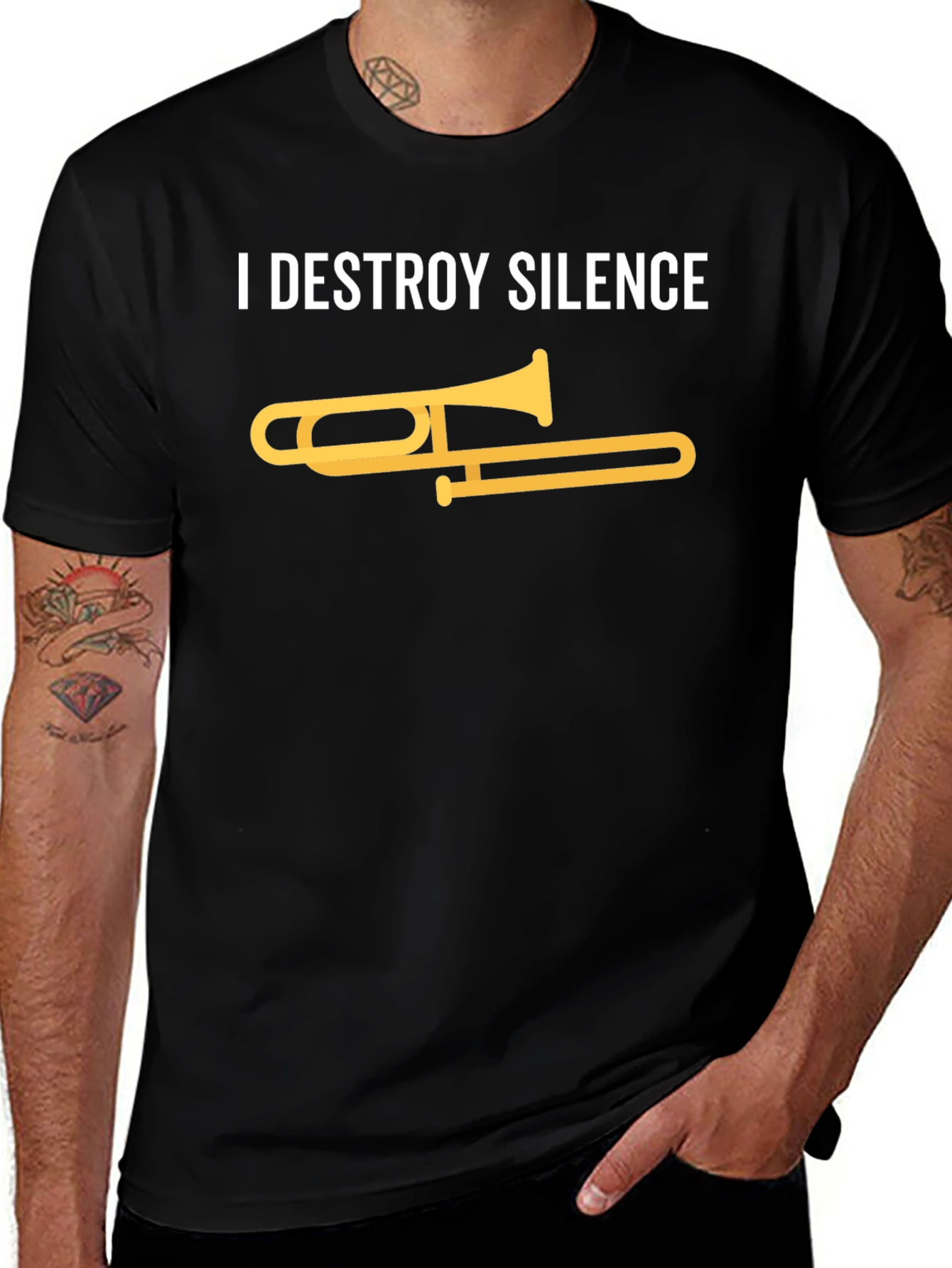 Variant 25 of I Destroy Silence Trombone Graphic Tee