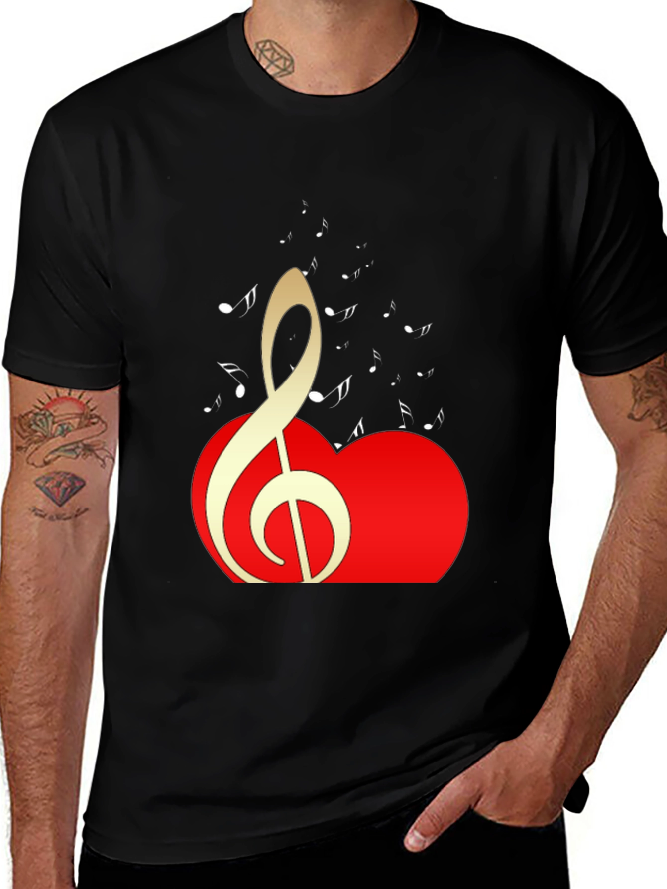 Variant 10 of Musical Heartbeat Black T-Shirt