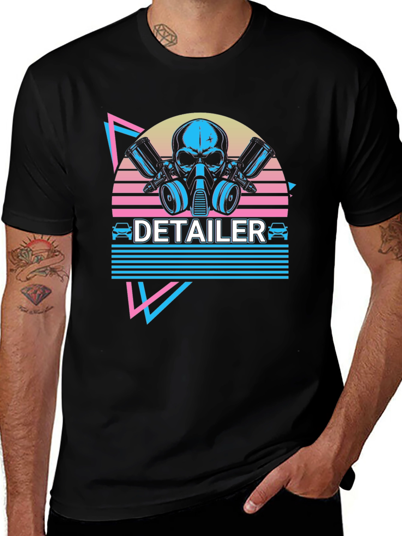 Variant 30 of Detailer Skull Mask T-Shirt - Car Care Pro Apparel