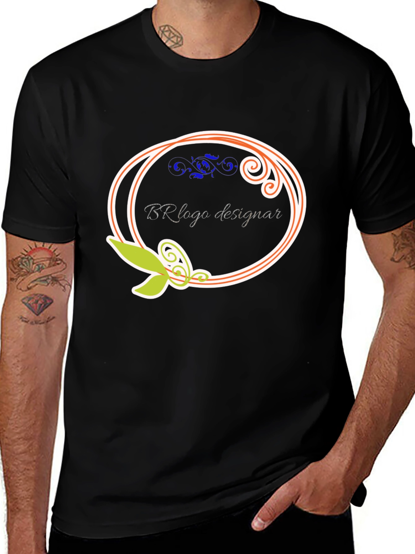 Variant 6 of Stylish Black T-Shirt with Artistic Logo Design