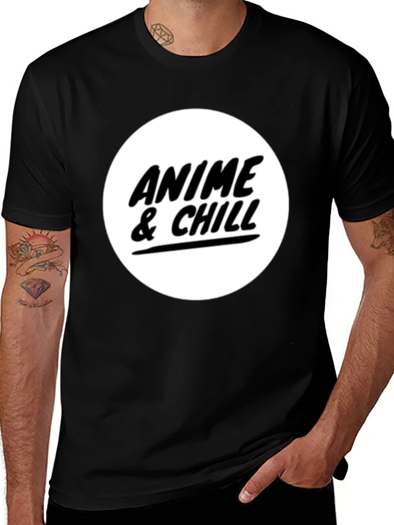 Variant 16 of Anime & Chill Black Graphic T-Shirt