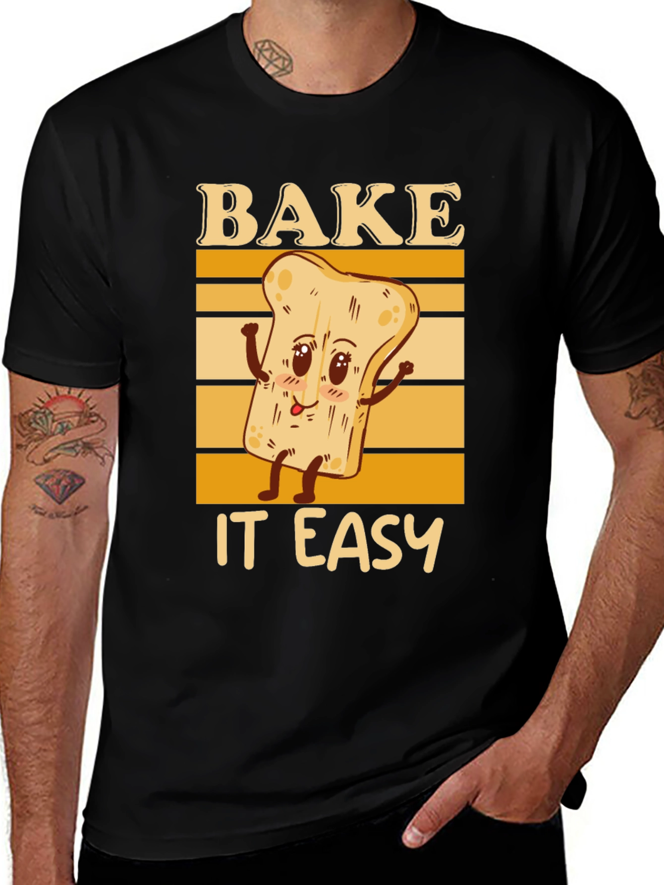 Bake It Easy T-Shirt Cute Toast Graphic Tee Unisex