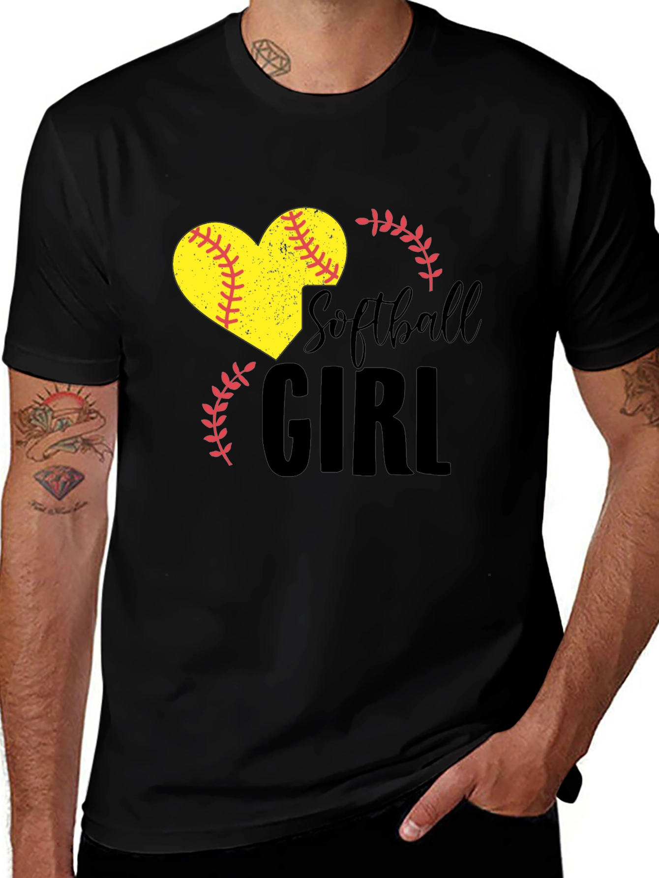 Variant 17 of Softball Girl T-Shirt - Heart Graphic Tee