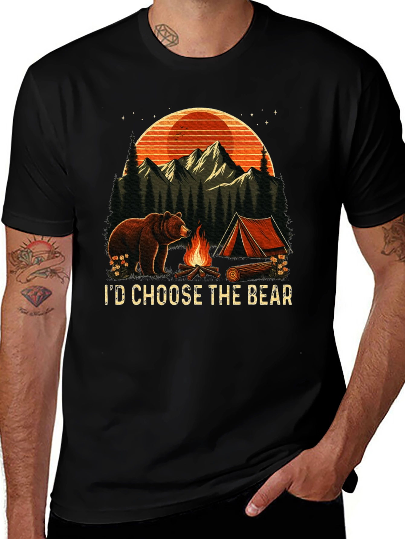 Variant 24 of Choose The Bear Camping T-Shirt
