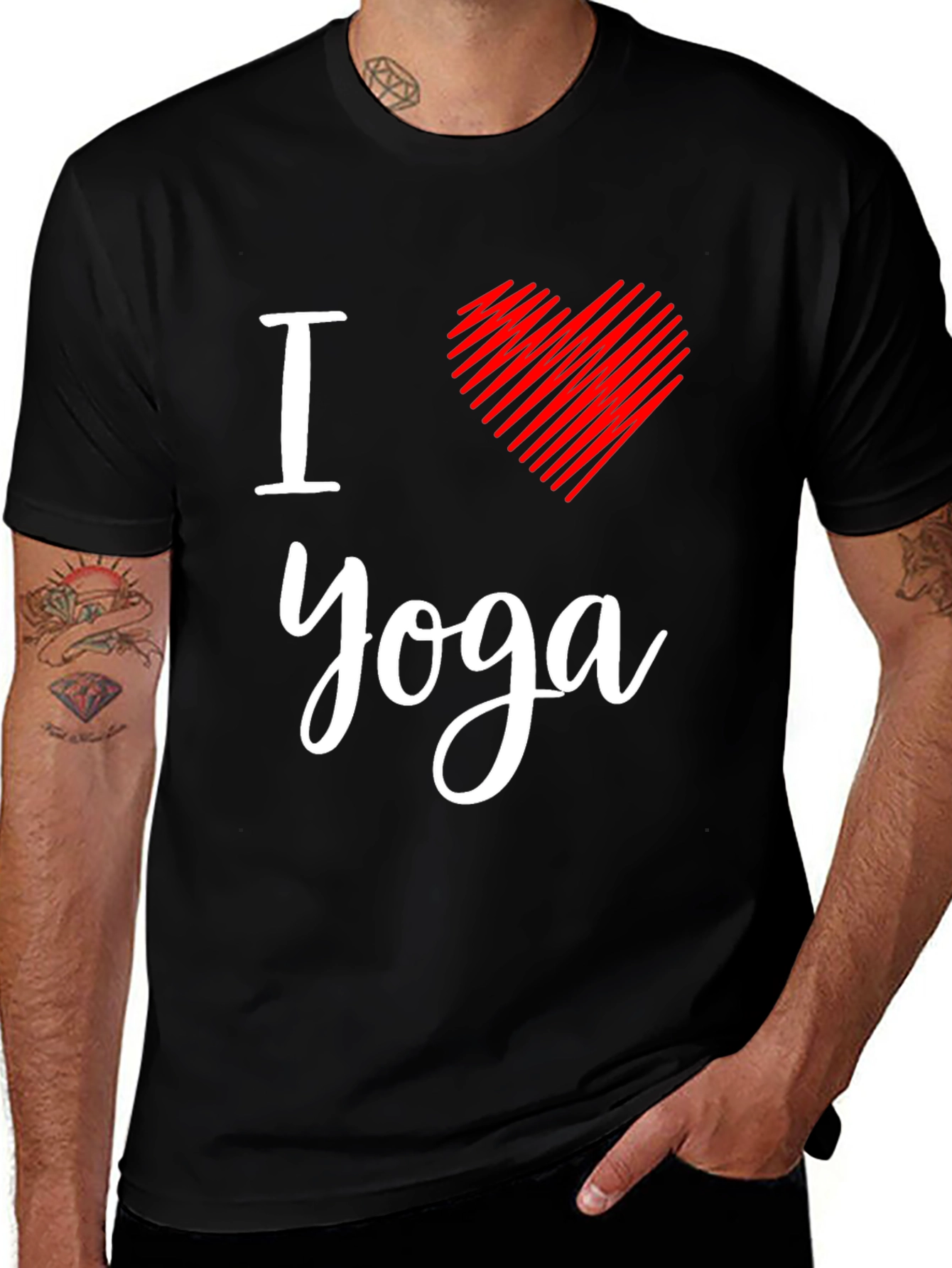 Variant 4 of I Heart Yoga Graphic Tee - Comfortable Fit