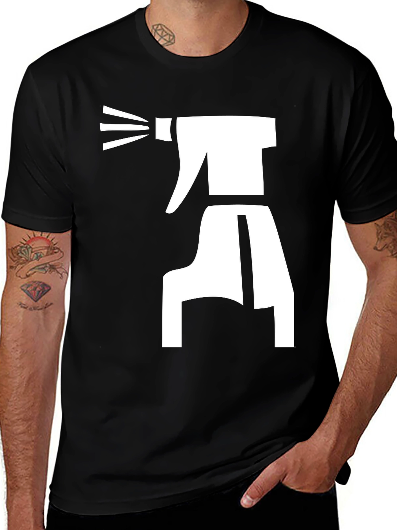 Variant 20 of Spray Bottle Graphic Tee - Black Cotton T-Shirt