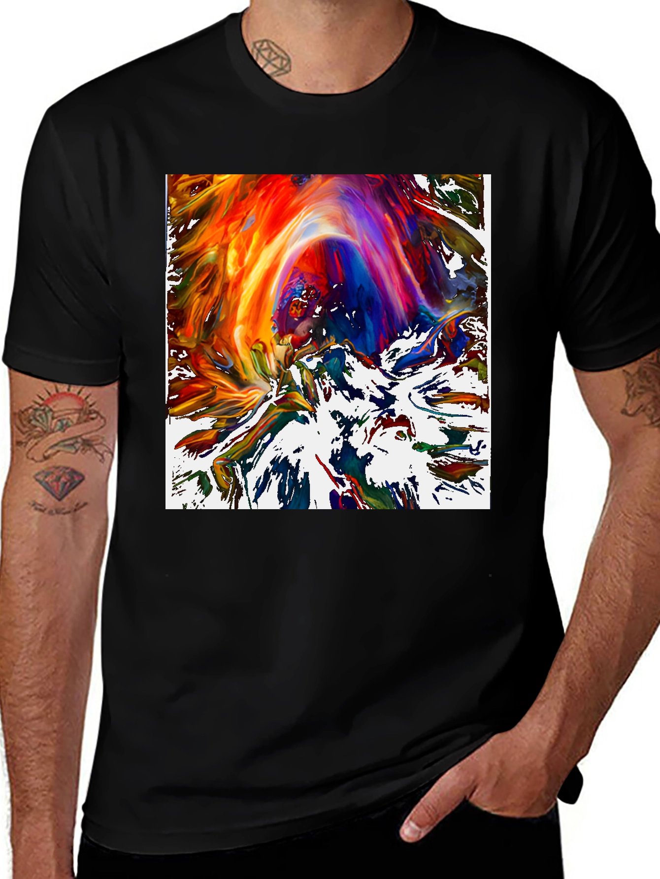 Variant 26 of Abstract Art Tee - Vibrant Colors, Modern Style