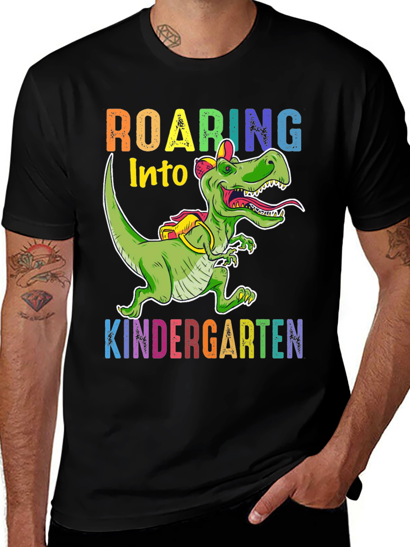 Variant 24 of Roaring Into Kindergarten T-Shirt - Dinosaur Back to School Tee