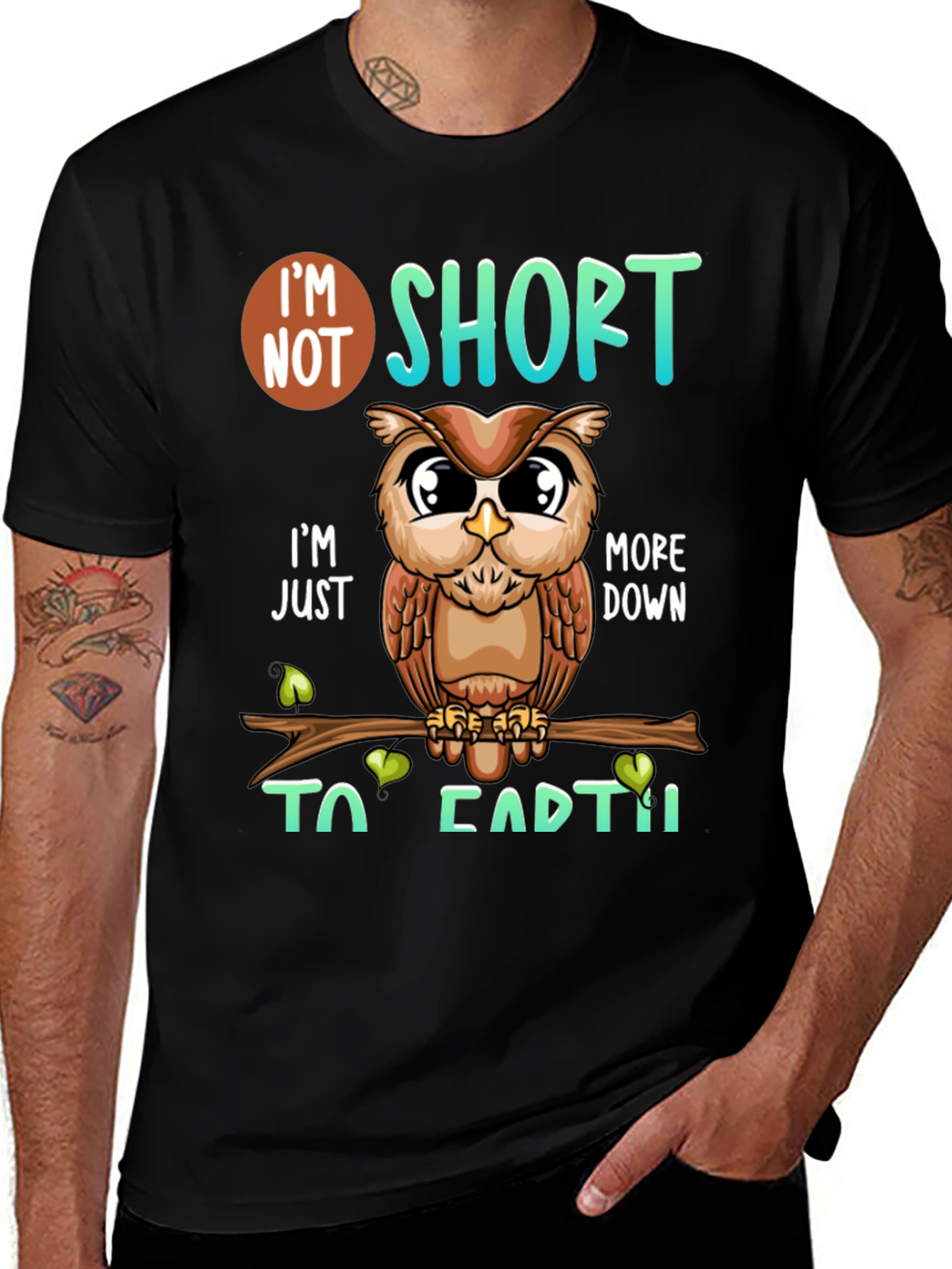 Variant 22 of Owl I'm Not Short Funny Graphic T-Shirt