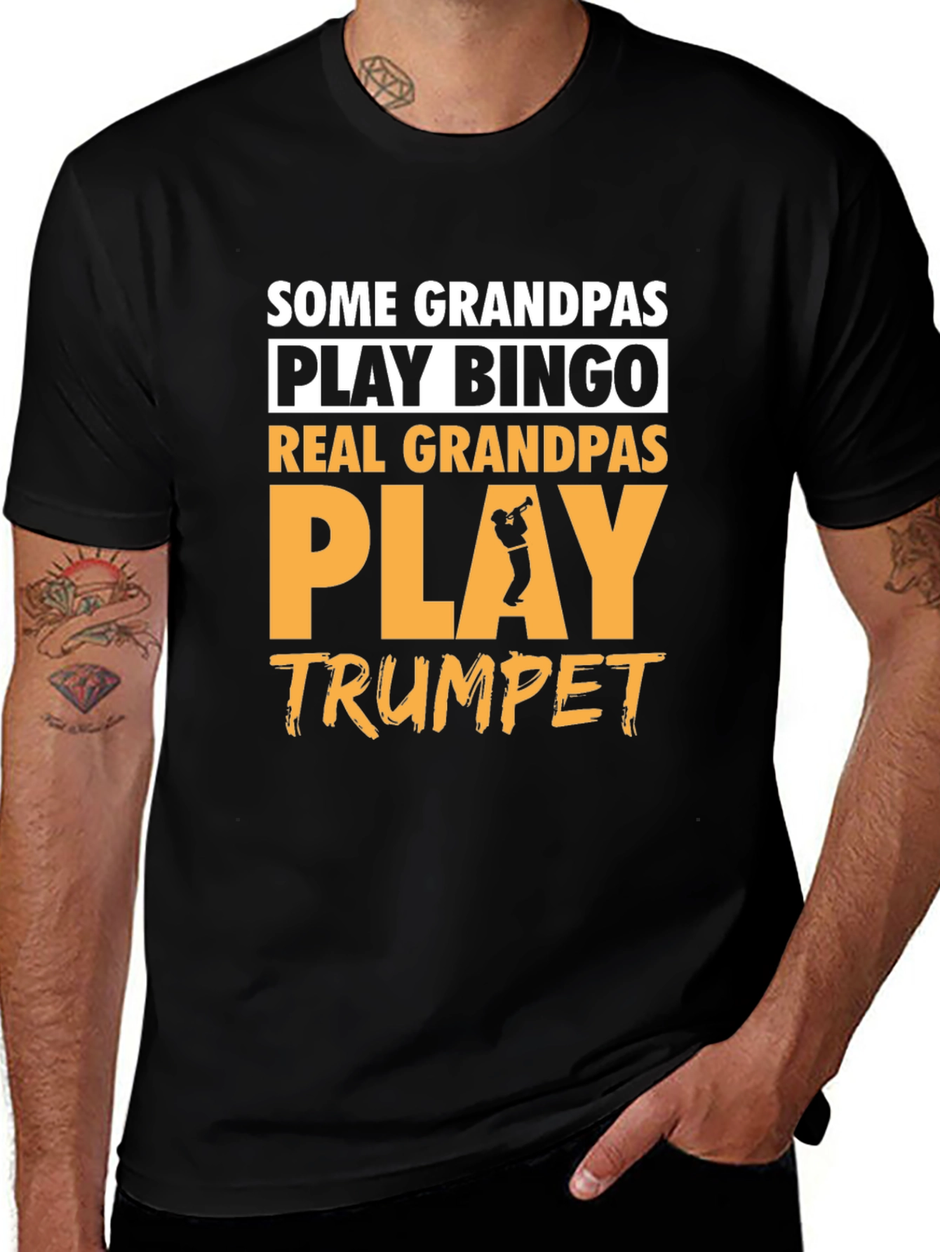 Variant 13 of Real Grandpas Play Trumpet Graphic Tee