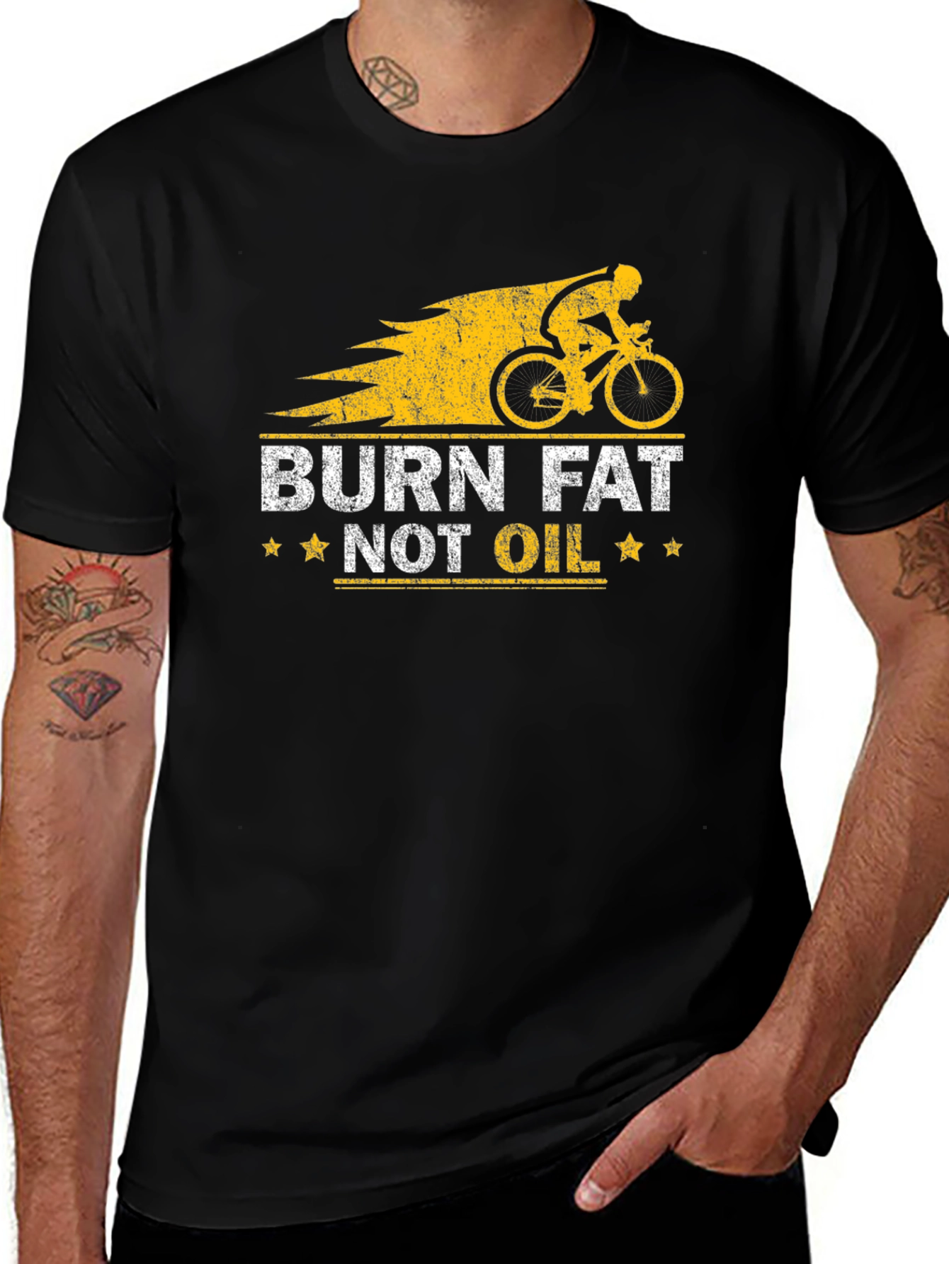 Variant 8 of Burn Fat Not Oil T-Shirt Cycling Motivation