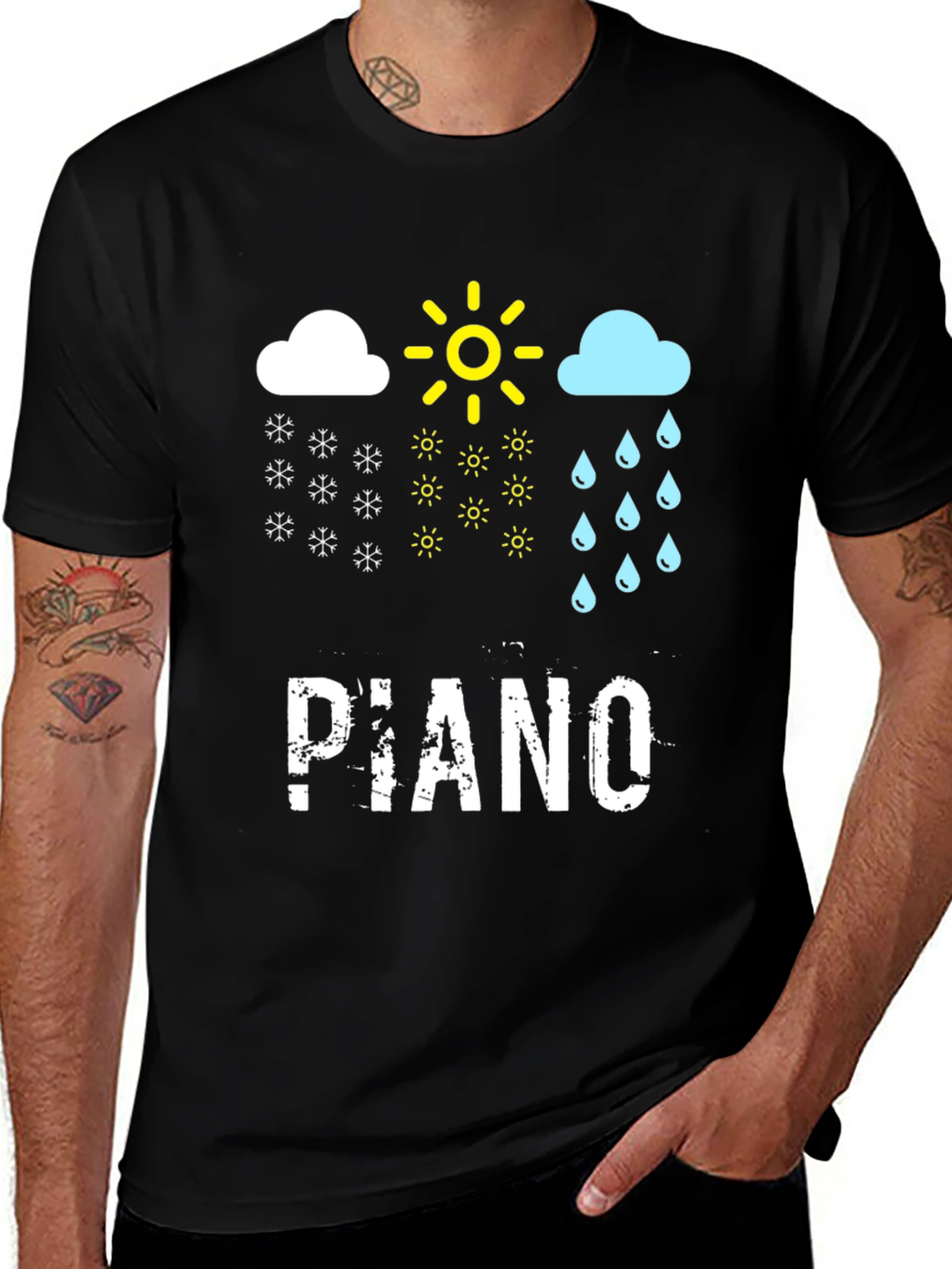 Variant 23 of Piano Weather Black T-Shirt