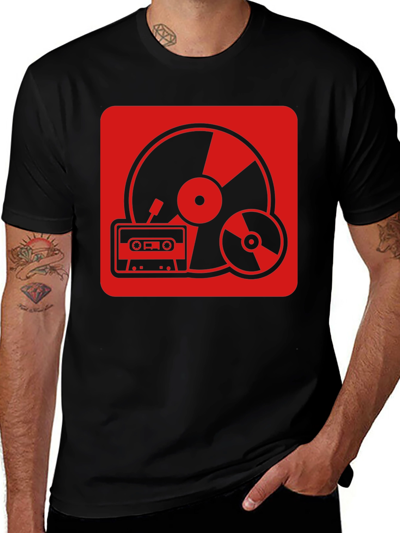 Variant 23 of Retro Music T-Shirt - Vinyl, CD, Cassette Design