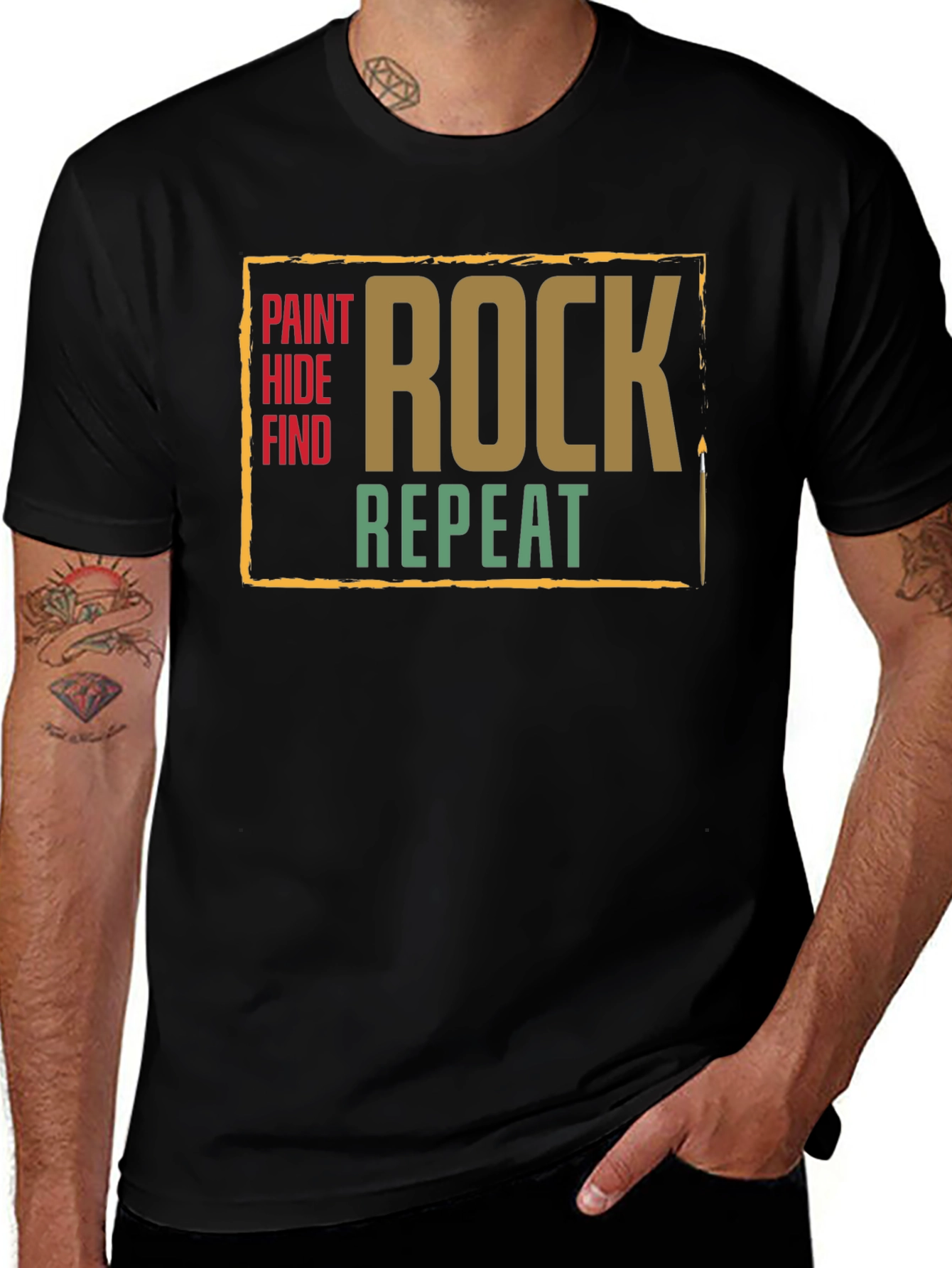 Variant 7 of Paint Hide Find Rock Repeat T-Shirt
