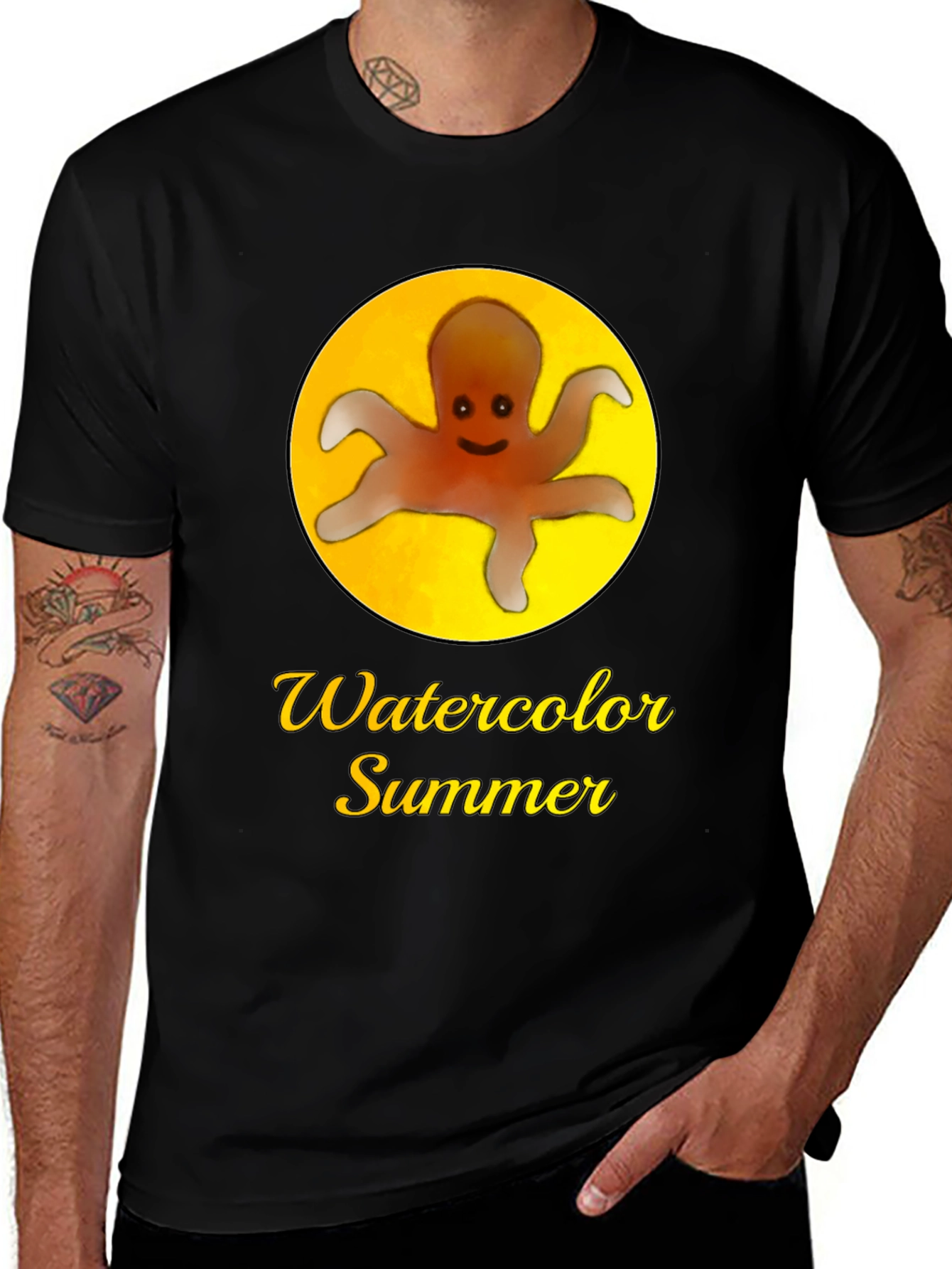Variant 17 of Watercolor Summer Octopus T-Shirt