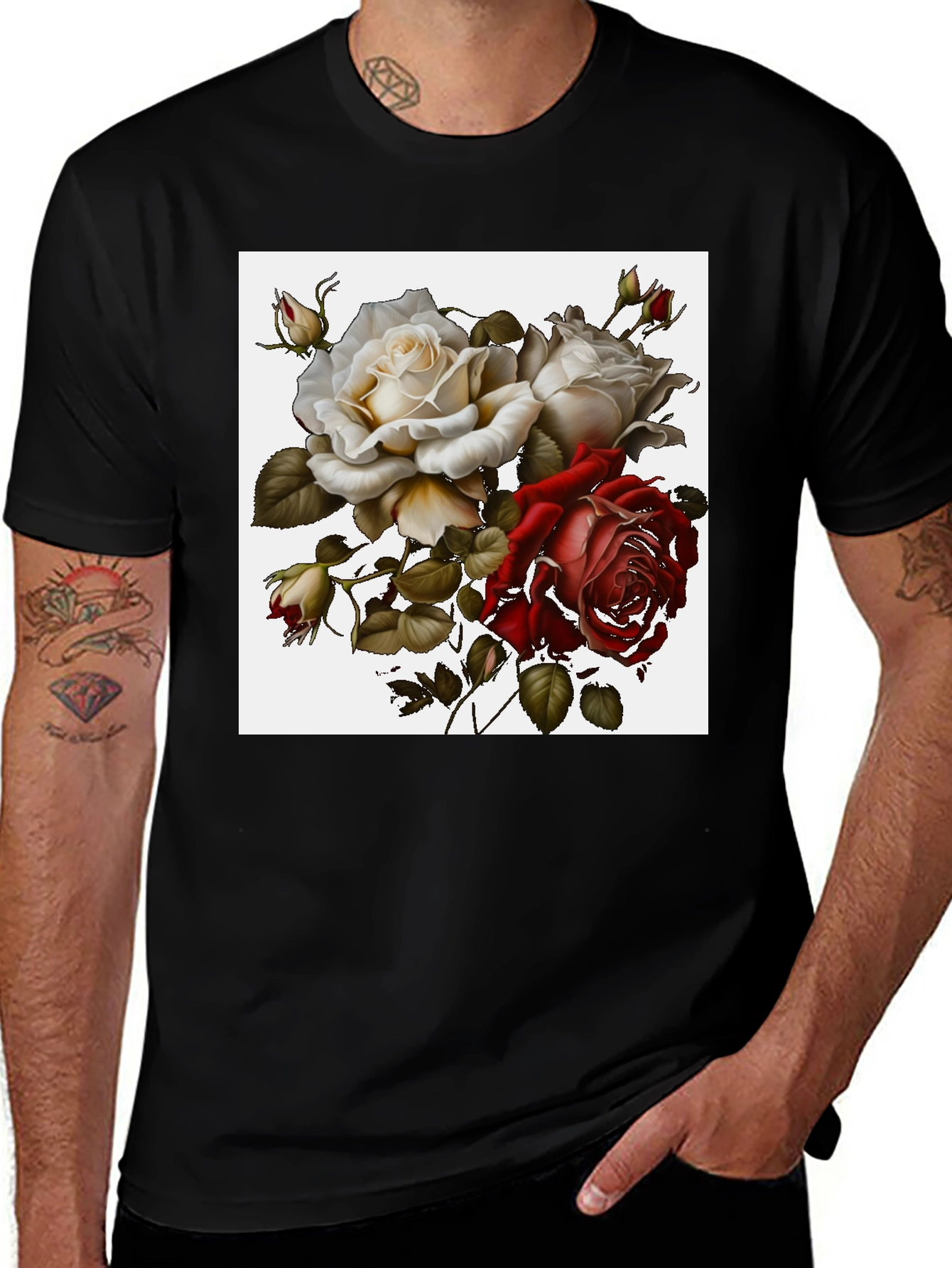 Variant 23 of Floral Roses Graphic Tee