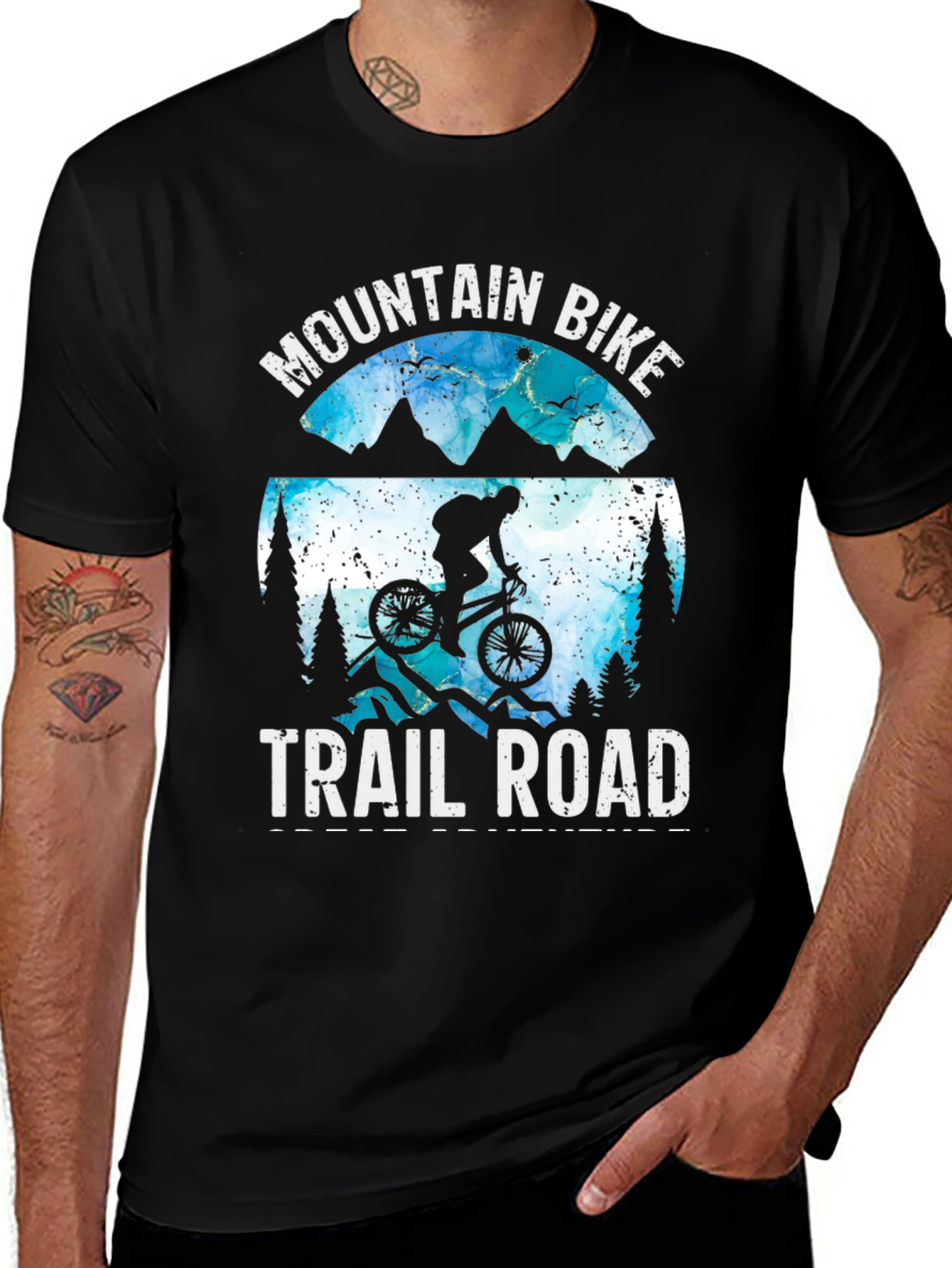 Variant 23 of Mountain Bike Trail Road T-Shirt