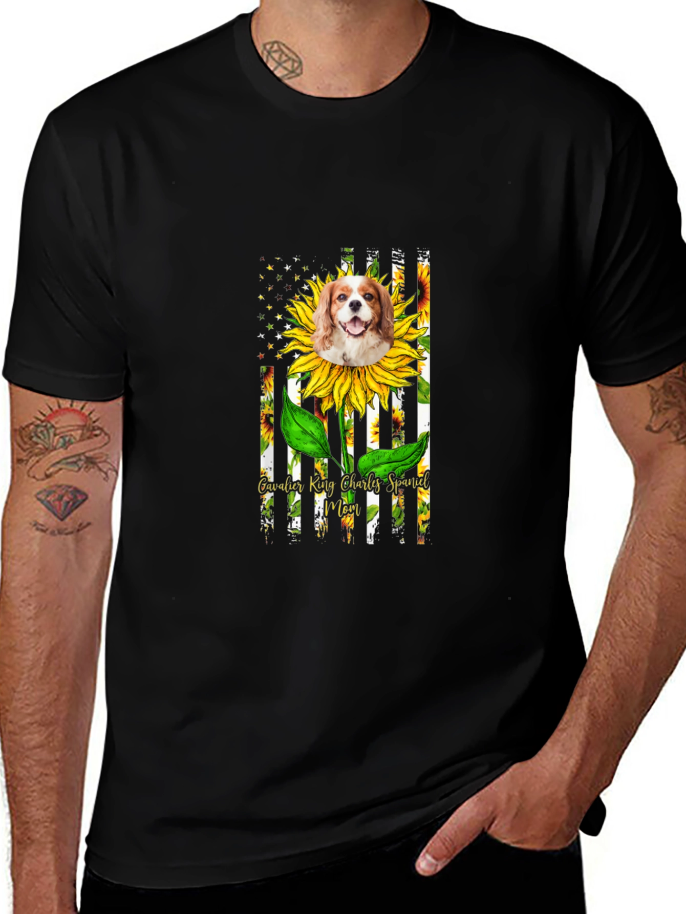 Variant 27 of Cavalier King Charles Spaniel Sunflower T-Shirt