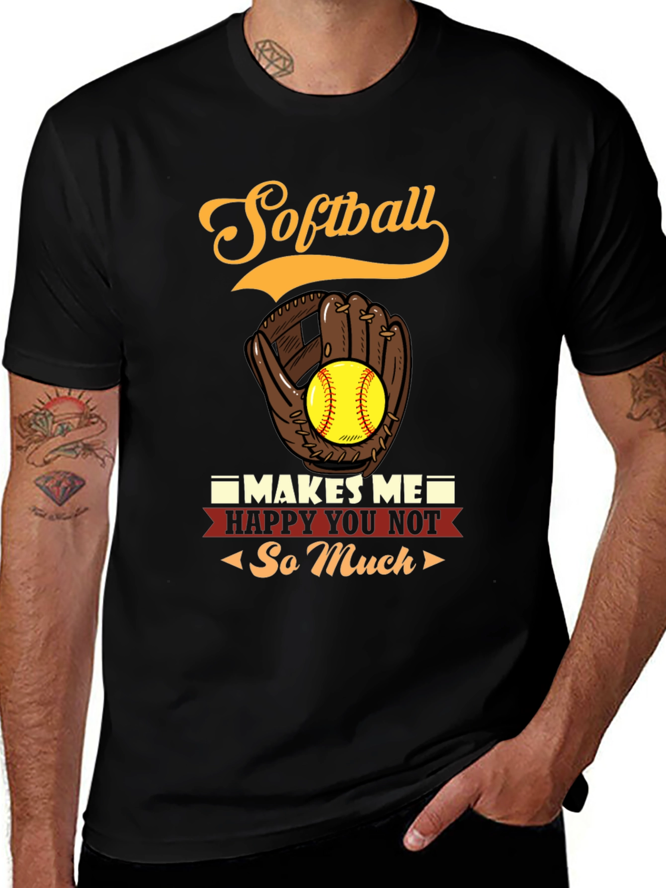 Variant 28 of Softball Makes Me Happy T-Shirt