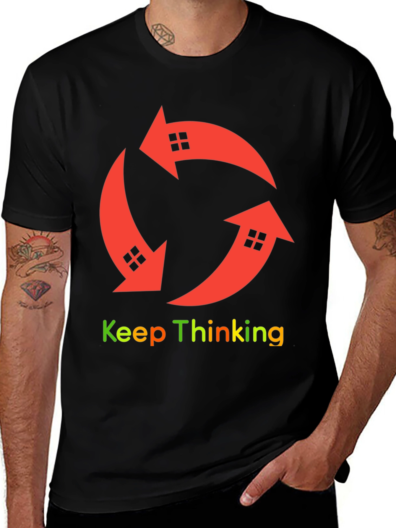 Variant 13 of Keep Thinking Arrow House Graphic T-Shirt