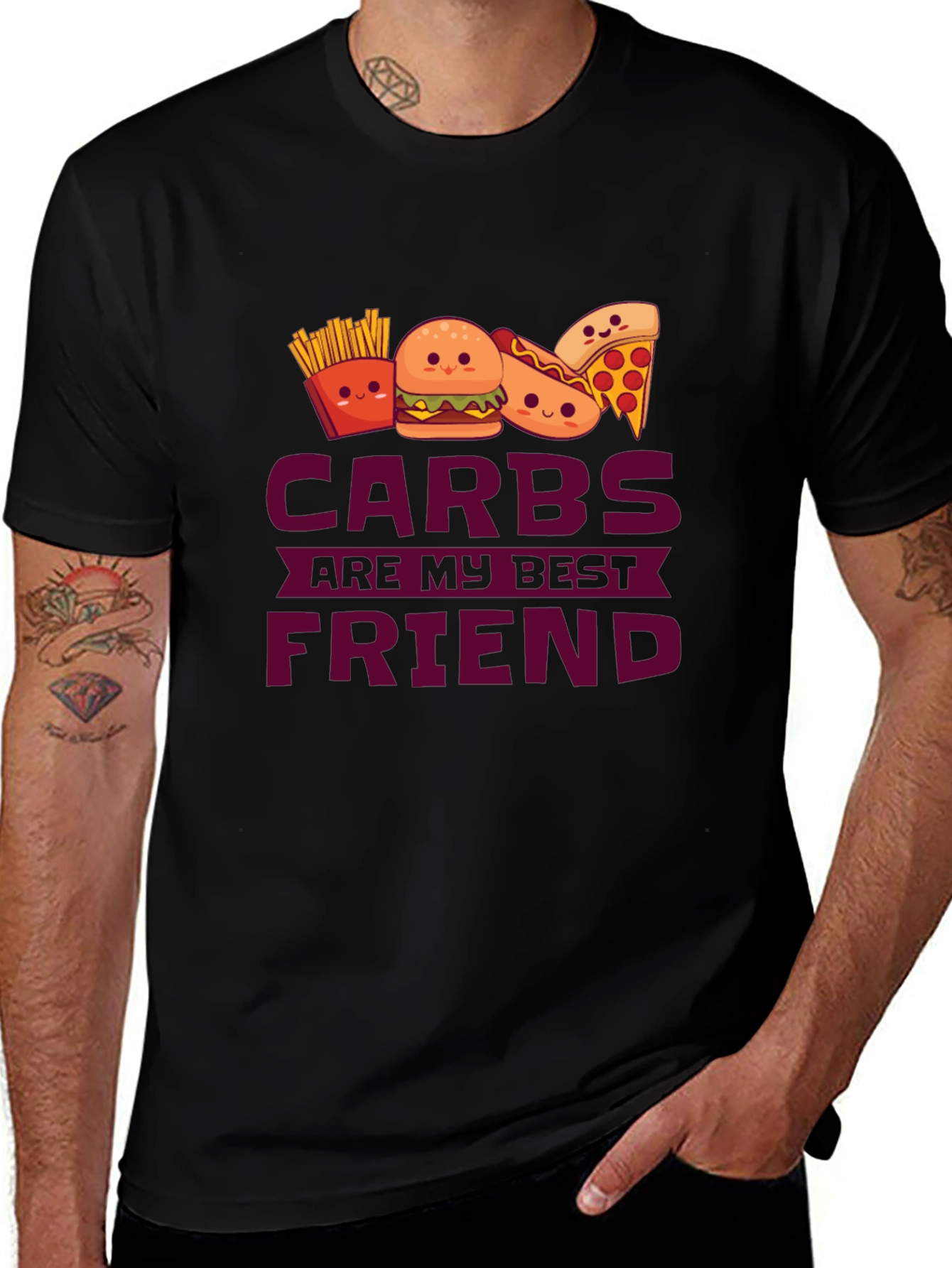 Variant 9 of Carbs Are My Best Friend Funny Foodie T-Shirt