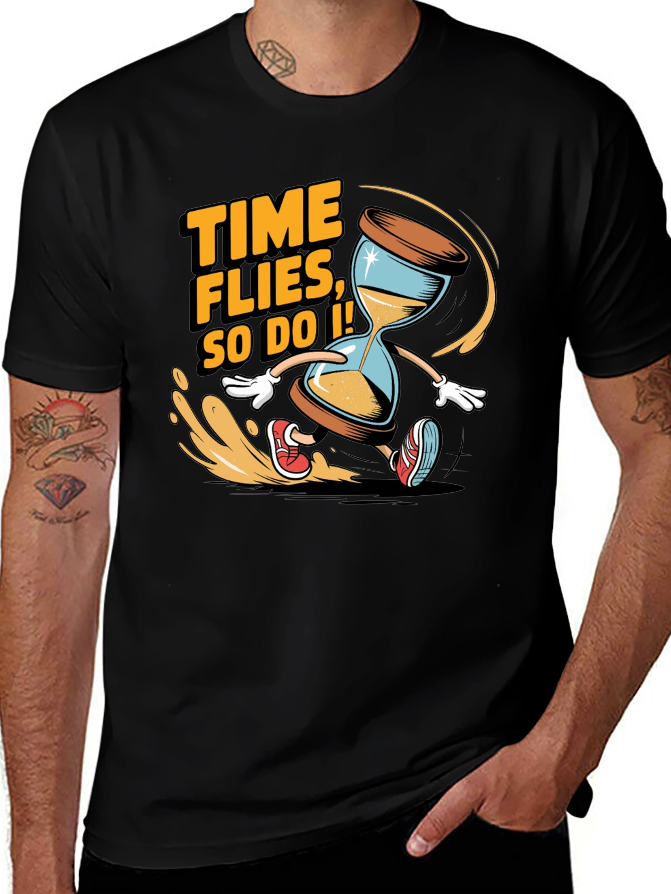 Variant 14 of Time Flies Graphic Tee - Funny Hourglass T-Shirt