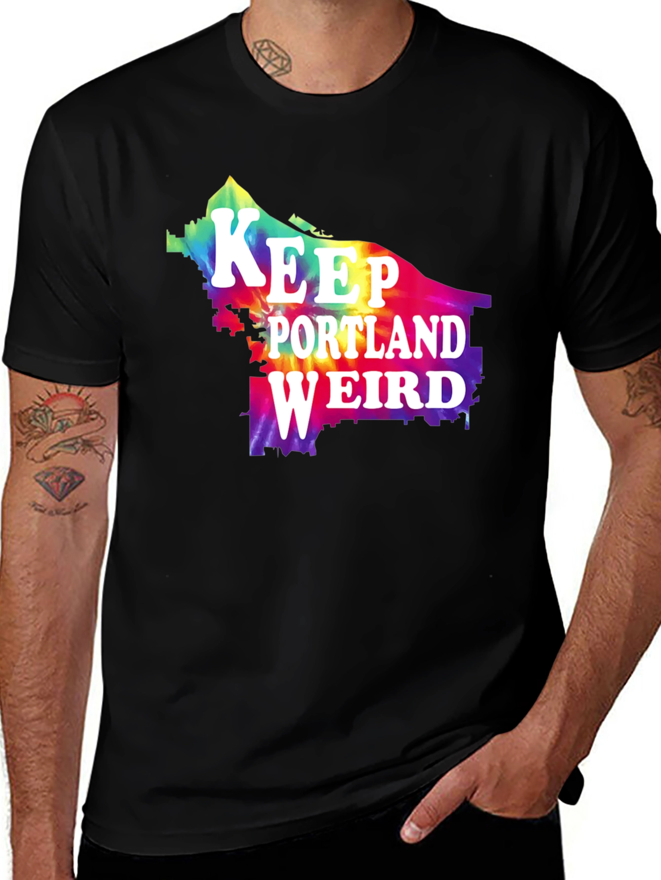 Keep Portland Weird Tie Dye Graphic Tee