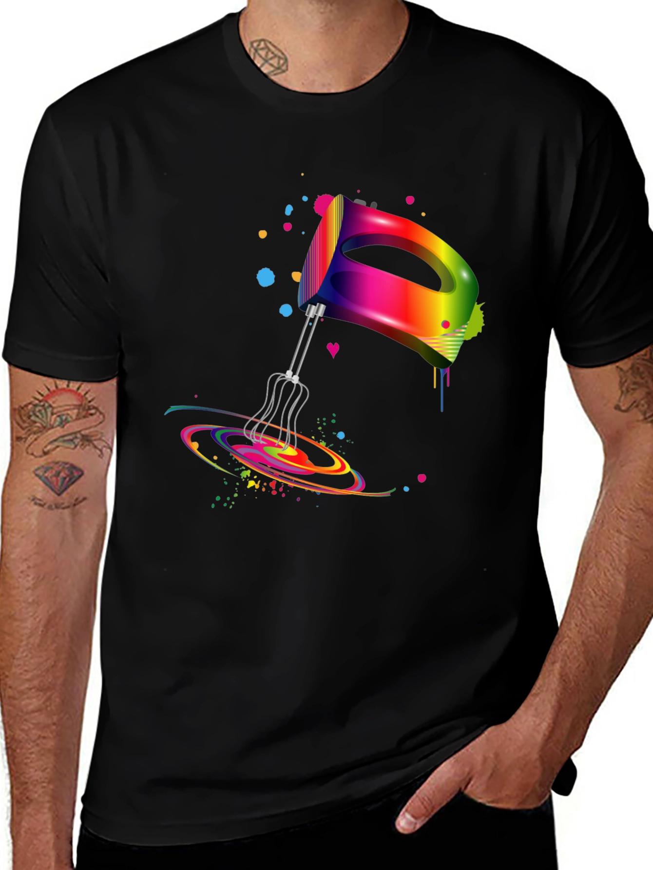Variant 4 of Rainbow Mixer Graphic Tee - Stylish & Fun