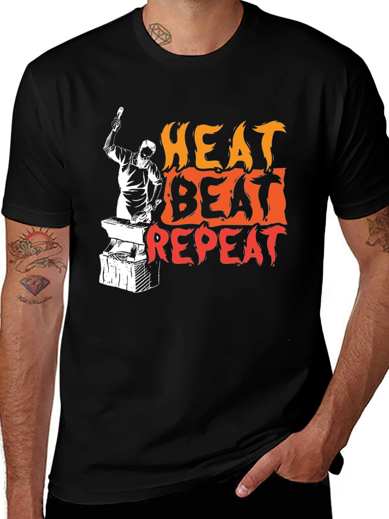 Variant 16 of Heat Beat Repeat Black T-Shirt